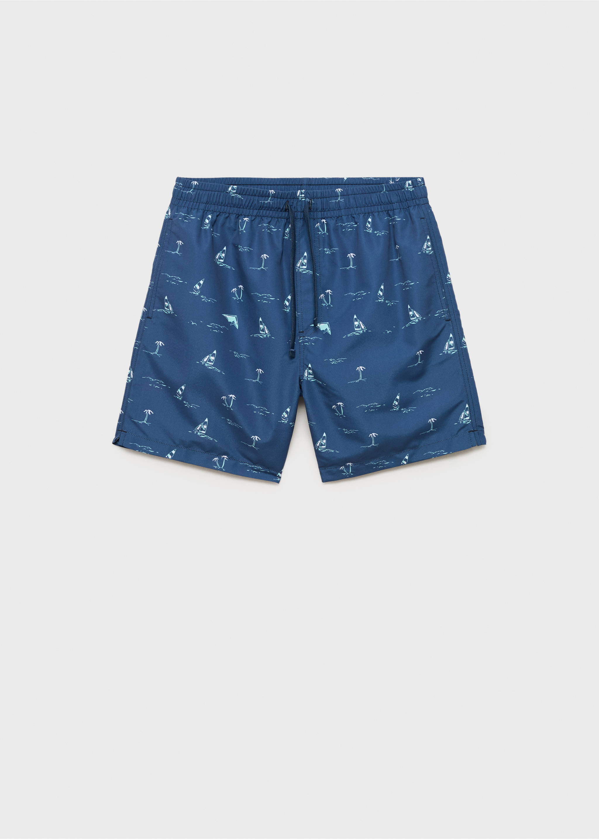 Palm trees print swimsuit trunks - Article without model, Blue. Ref: 87005959-00.