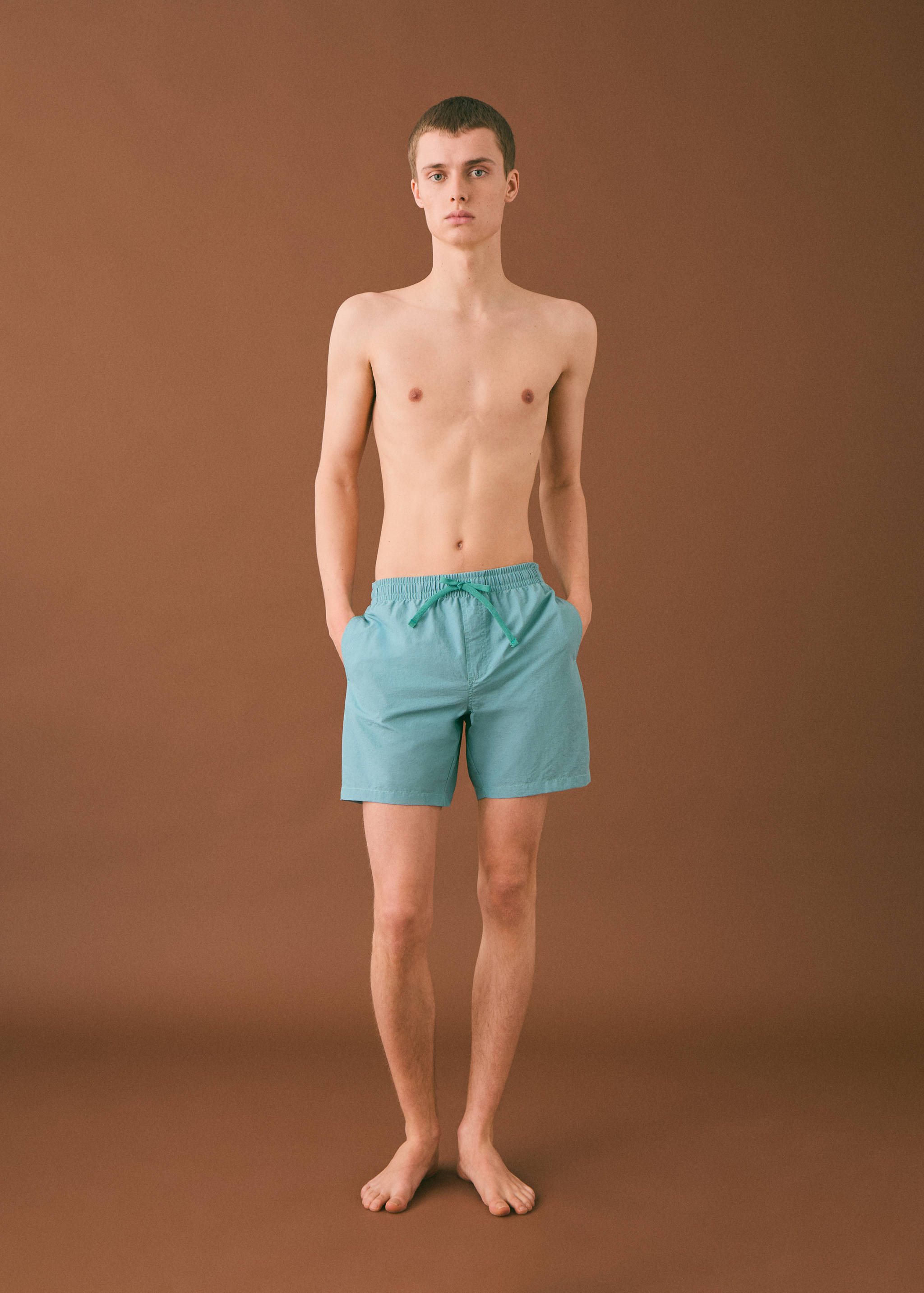 Cord plain swimming trunks - General plane