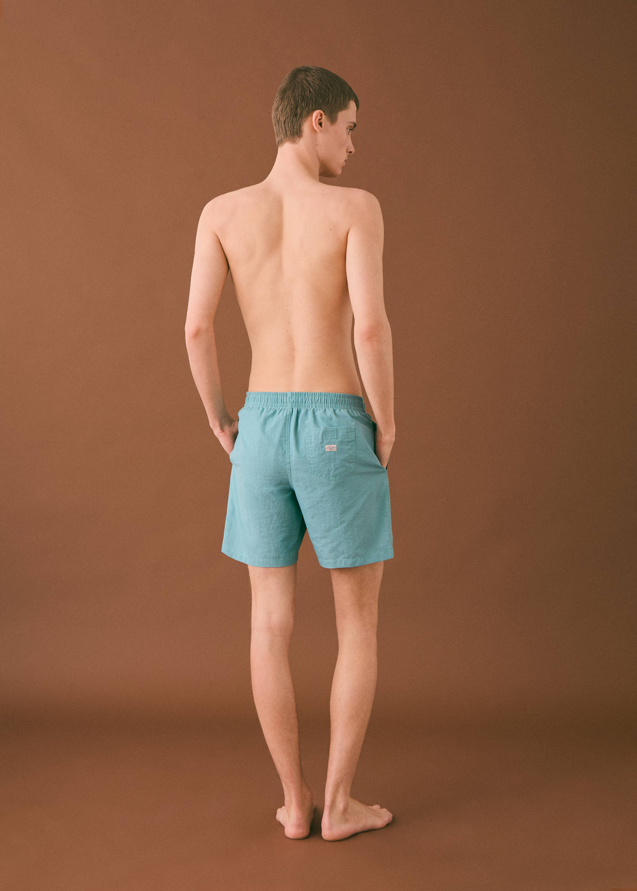 Cord plain swimming trunks - Reverse of the article