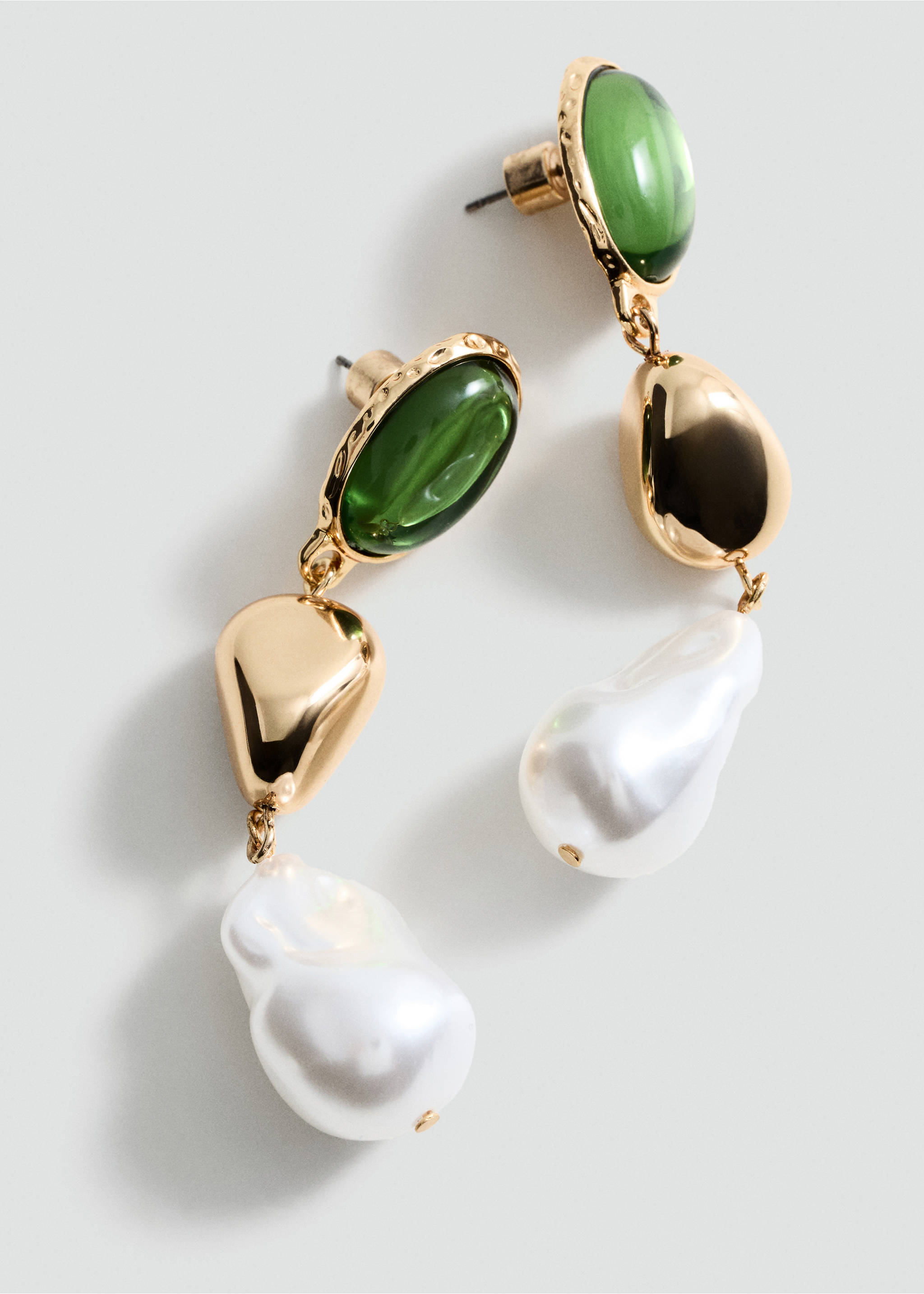 Pendientes abalorios combinados - Plano medio, Oro. Ref: 87005963-00.