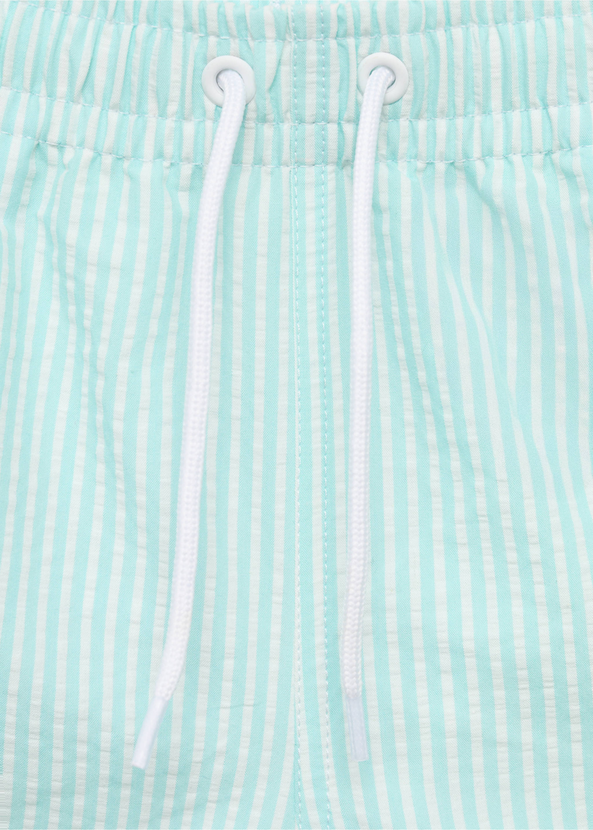 Seersucker striped swimsuit - Details of the article 8, Mint Green. Ref: 87005967-00.