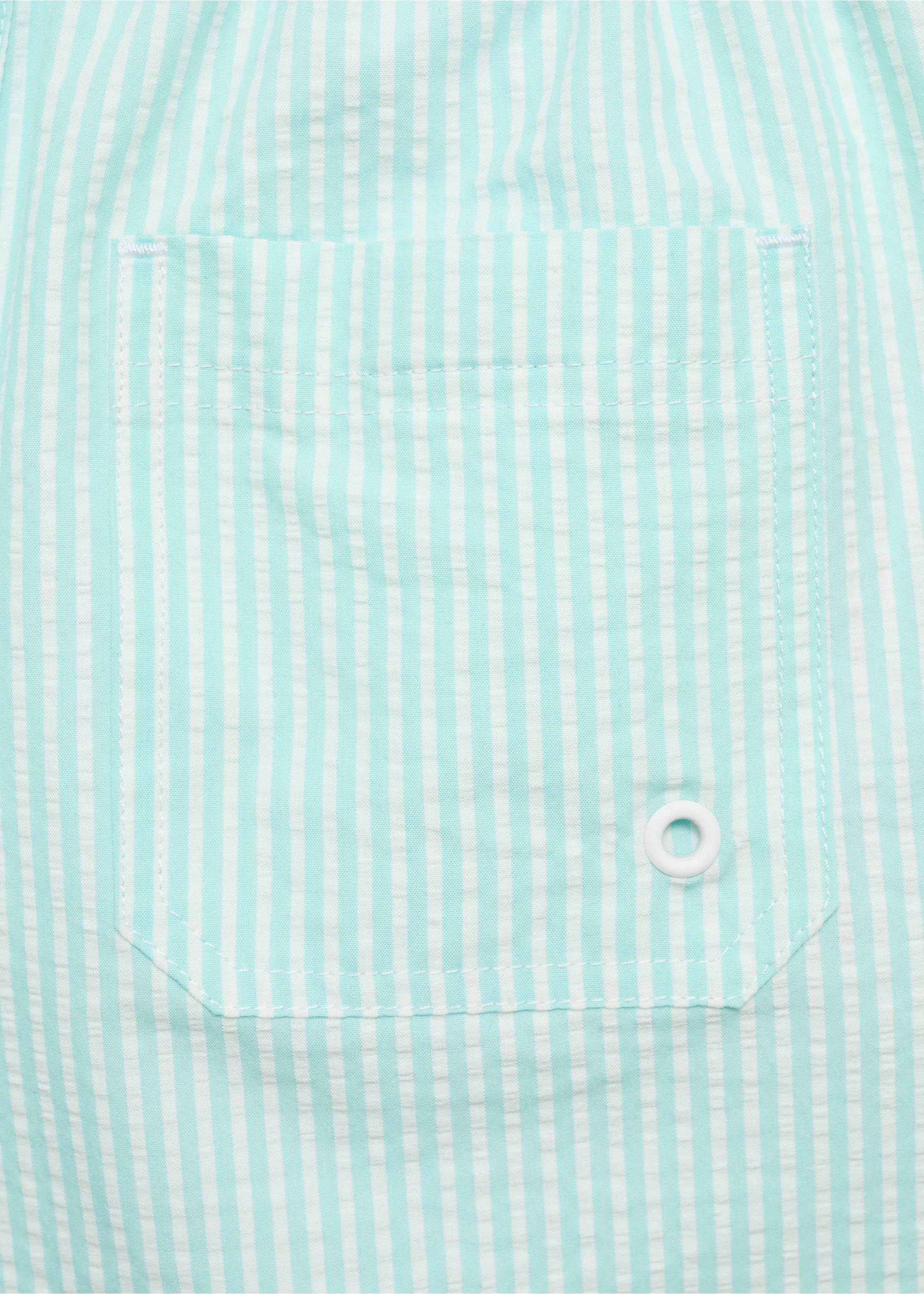Seersucker striped swimsuit - Details of the article 0, Mint Green. Ref: 87005967-00.