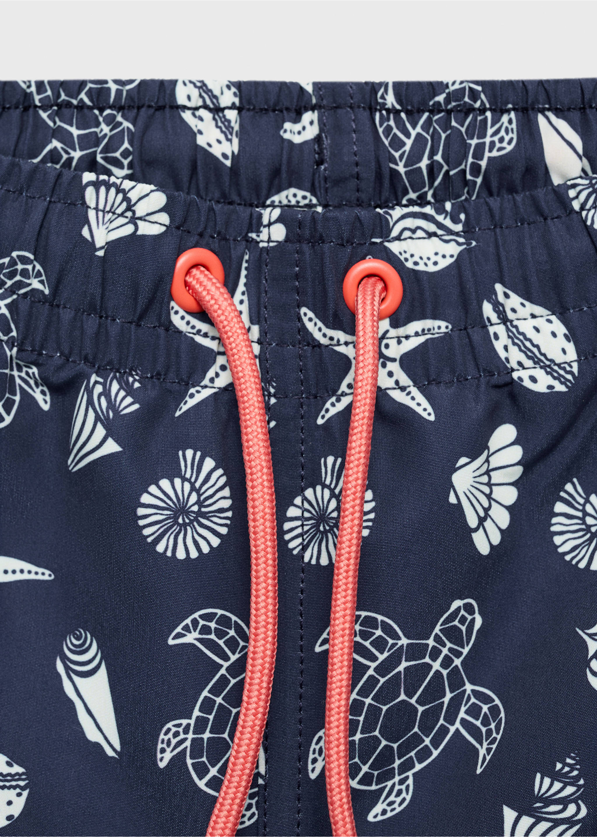 Marine-print swimsuit - Details of the article 8, Dark Navy. Ref: 87005971-00.