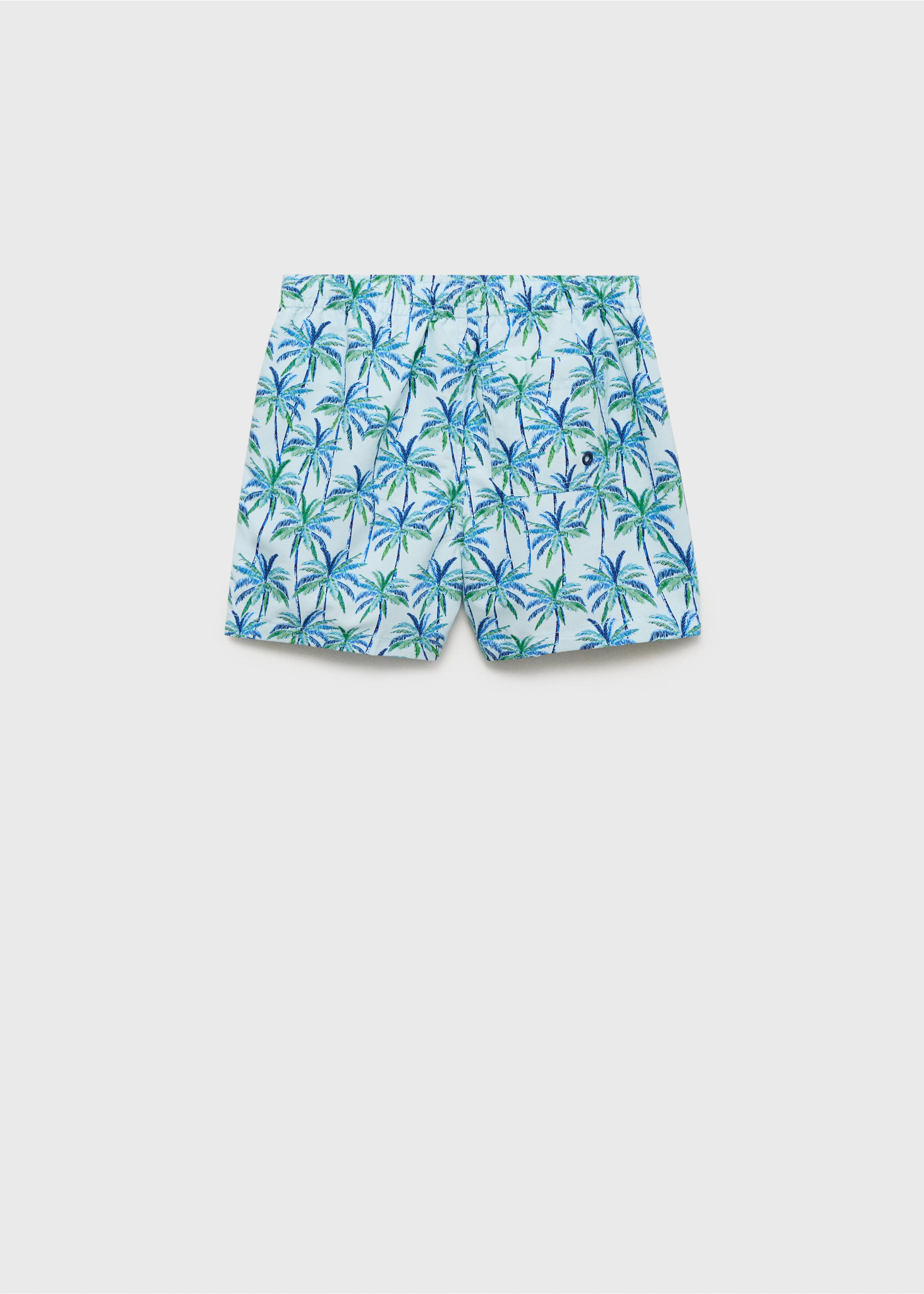 Palm trees print swimsuit trunks - Reverse of the article, Sky Blue. Ref: 87005973-00.
