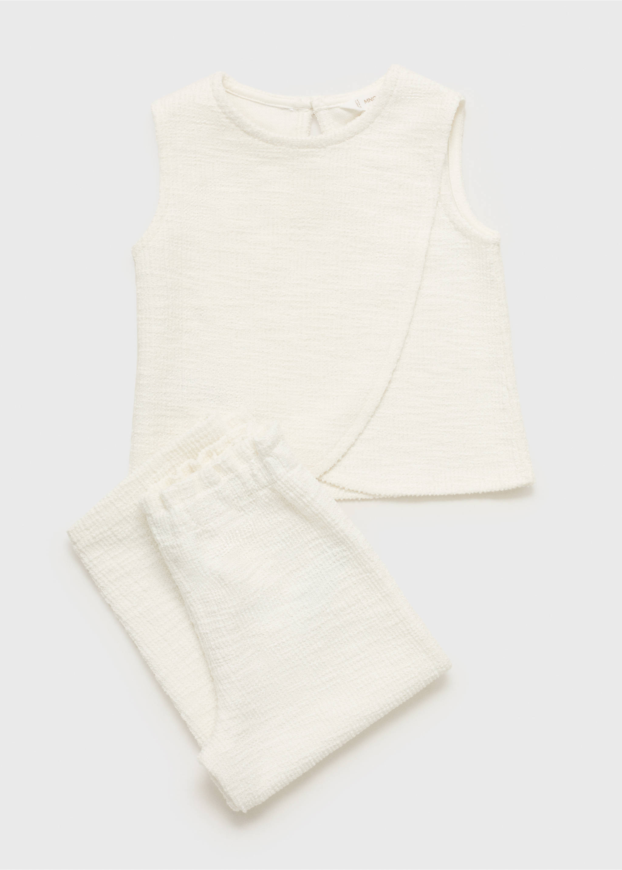 Tweed-T-Shirt Tweed-Öffnung - Detail des Artikels 8, Cremeweiß. Ref: 87005980-00.