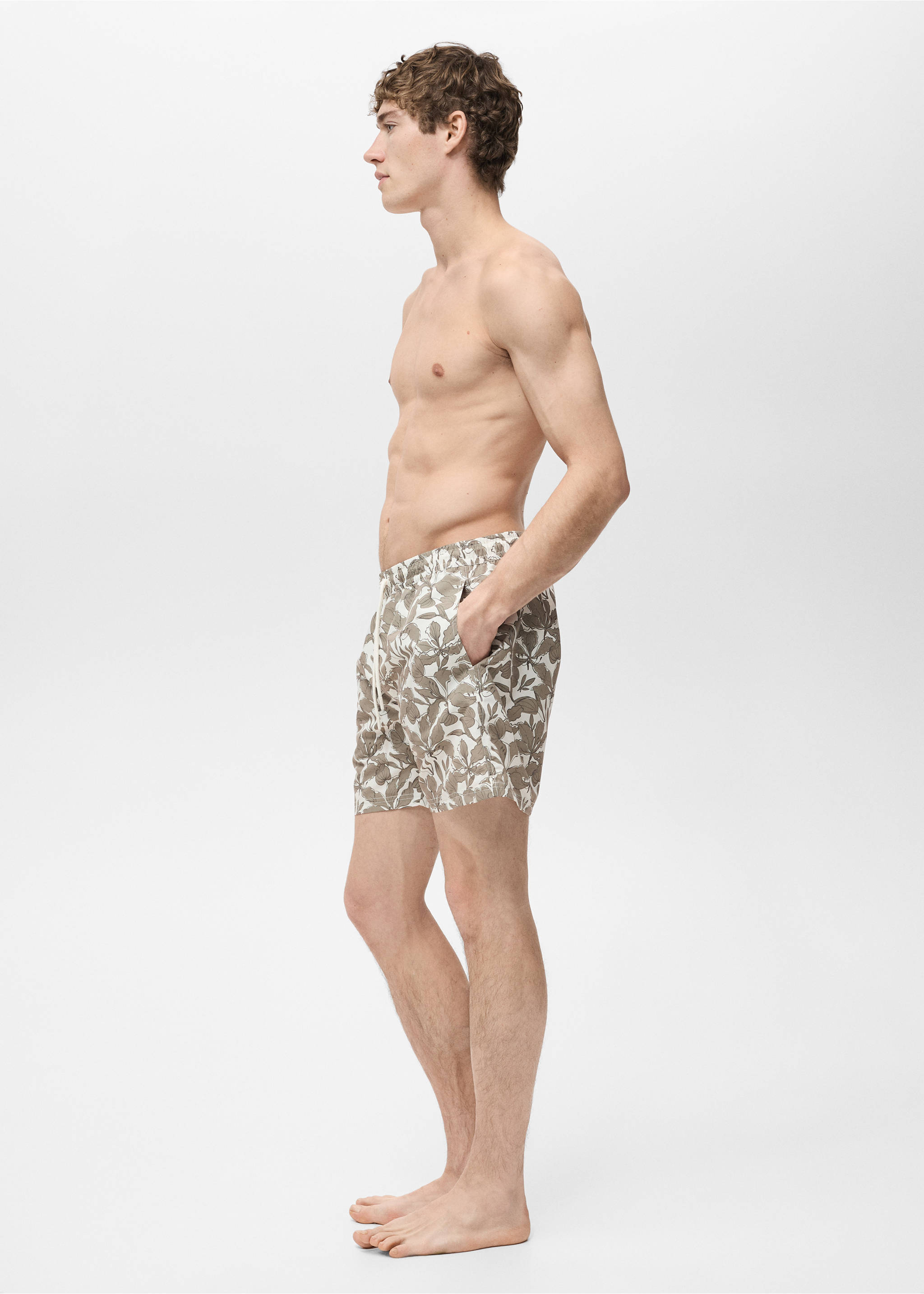 Maillot de bain imprimé floral - Détail de l'article 2, Kaki. Ref: 87005984-00.