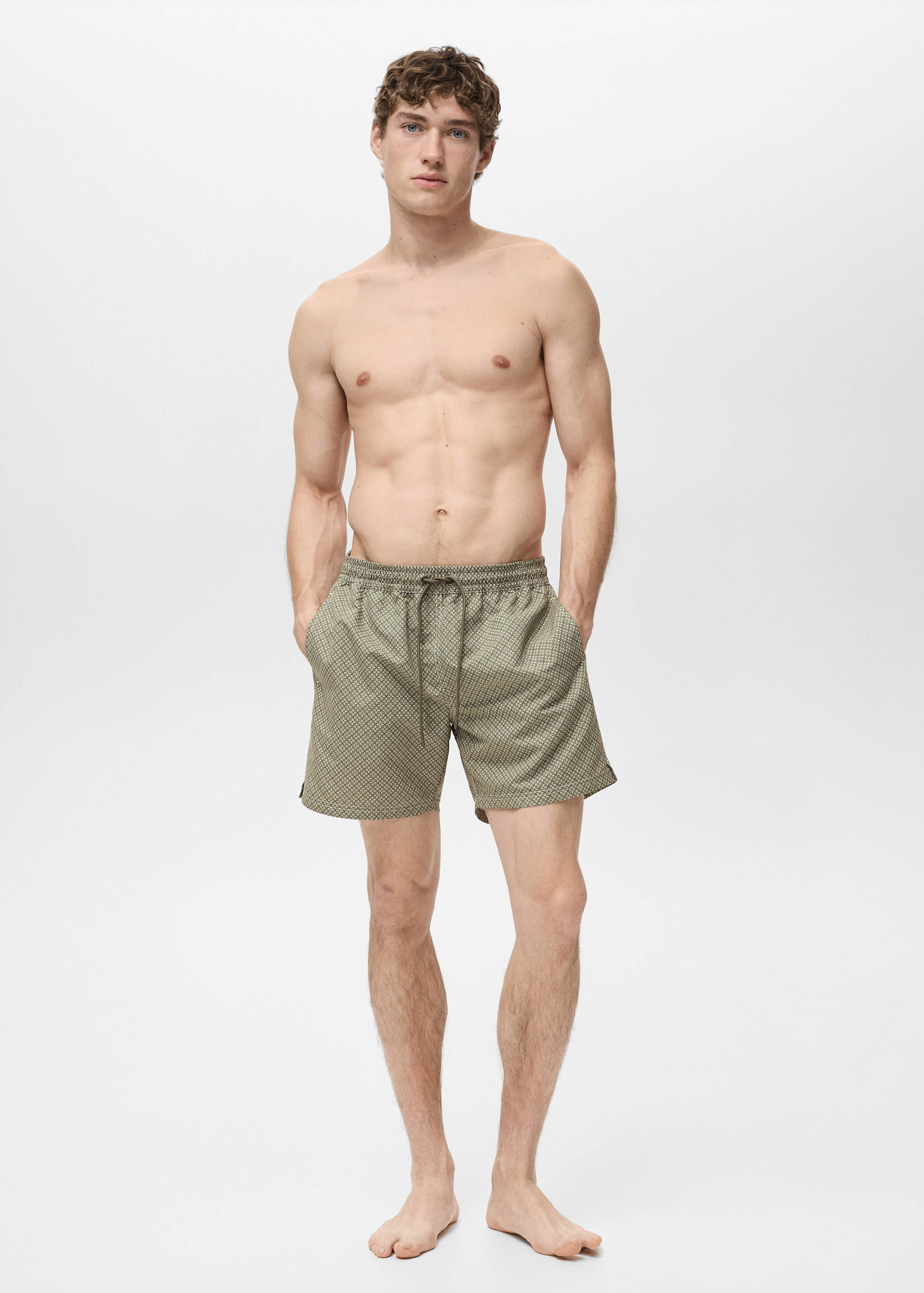 Geometric-print swimsuit - General plane