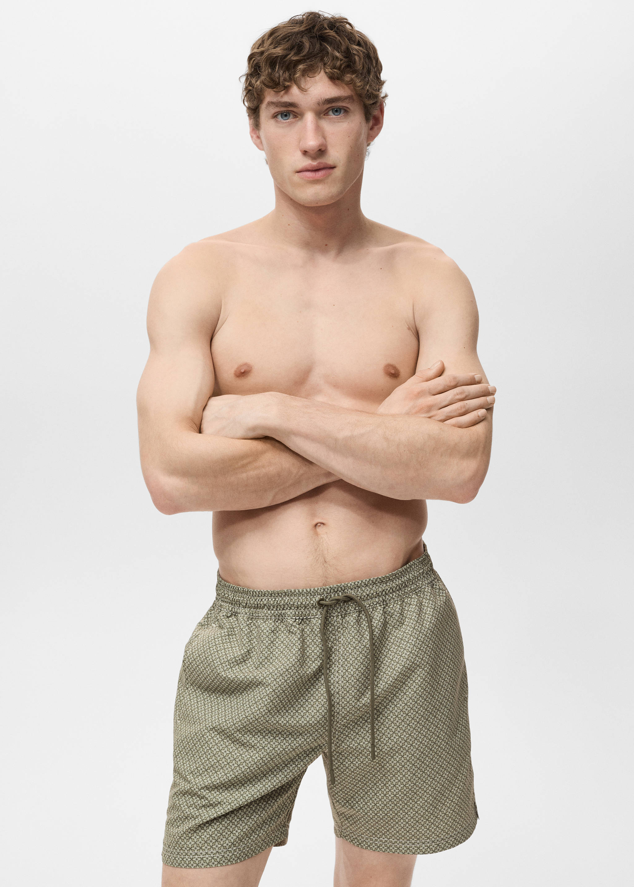 Geometric-print swimsuit - Medium plane