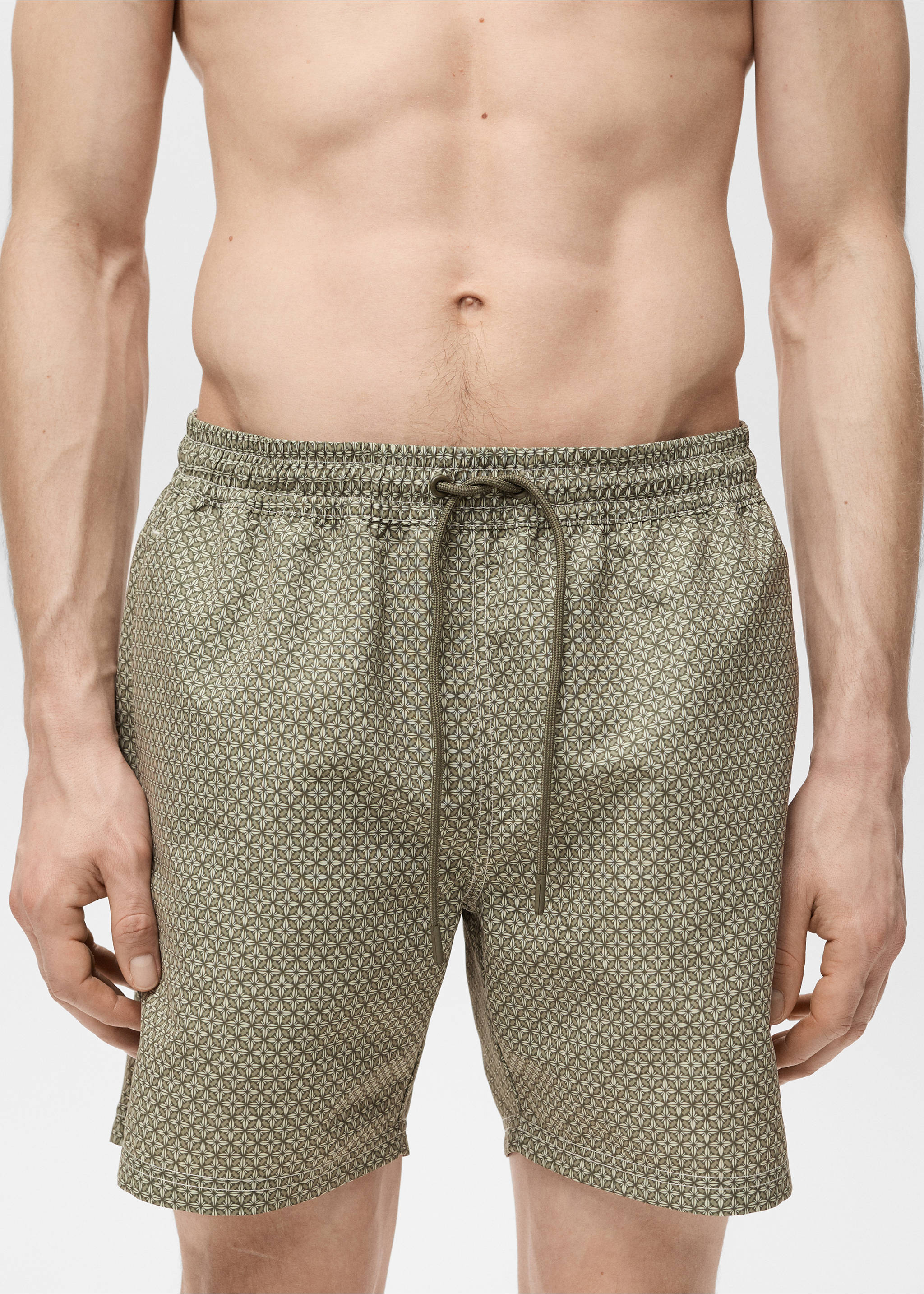 Maillot de bain imprimé géométrique - Détail de l'article 1, Kaki. Ref: 87005985-00.