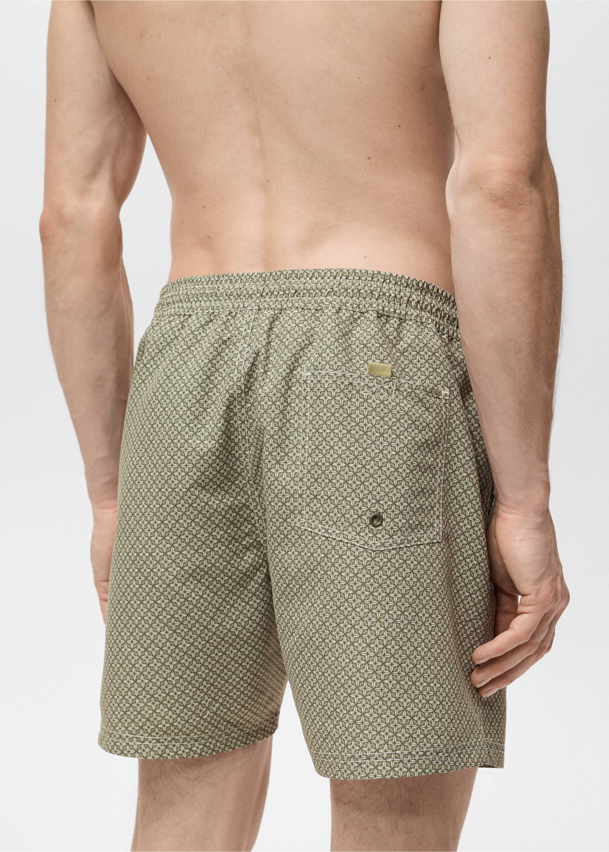 Maillot de bain imprimé géométrique - Détail de l'article 6, Kaki. Ref: 87005985-00.