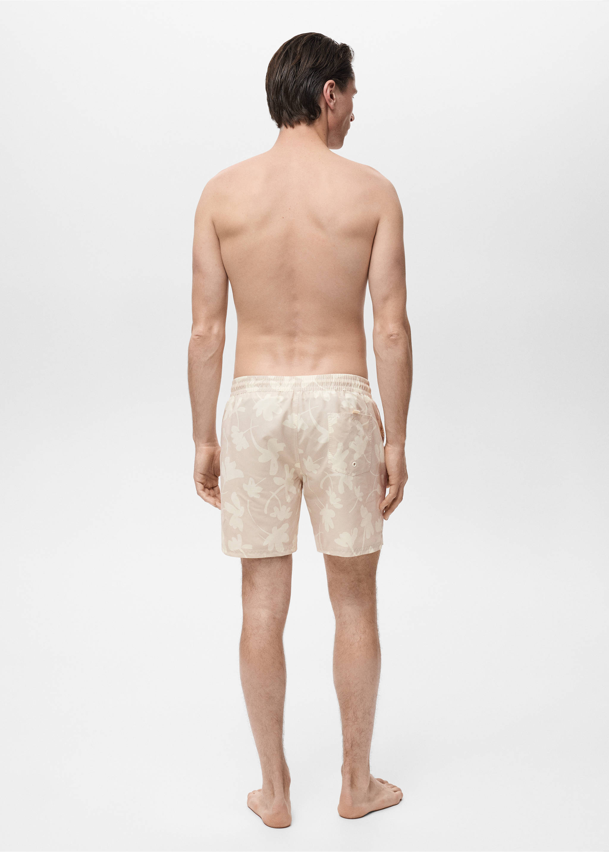 Maillot de bain imprimé floral - Verso de l’article, Sable. Ref: 87005986-00.