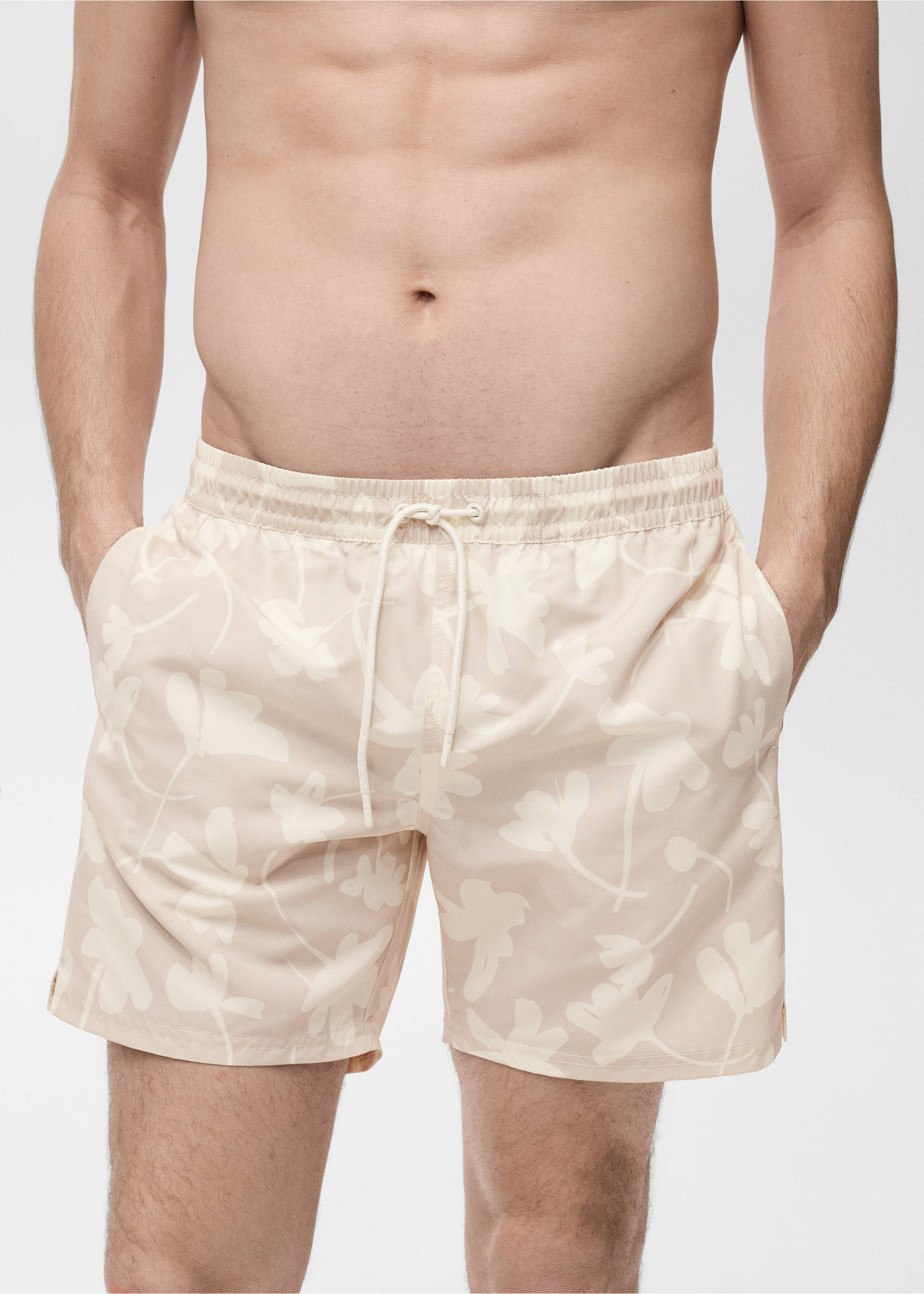 Maillot de bain imprimé floral - Détail de l'article 1, Sable. Ref: 87005986-00.