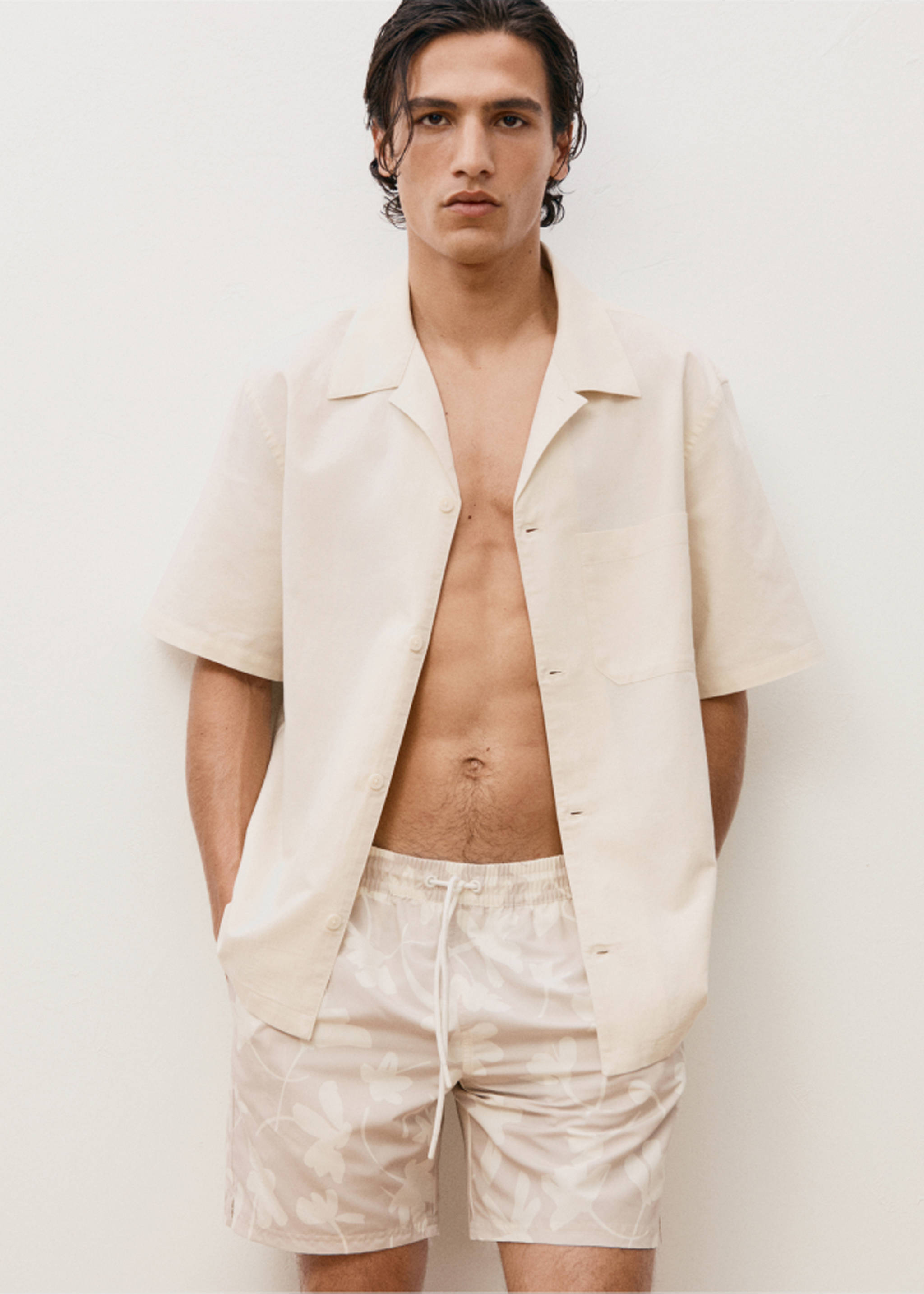 Maillot de bain imprimé floral - Détail de l'article 9, Sable. Ref: 87005986-00.