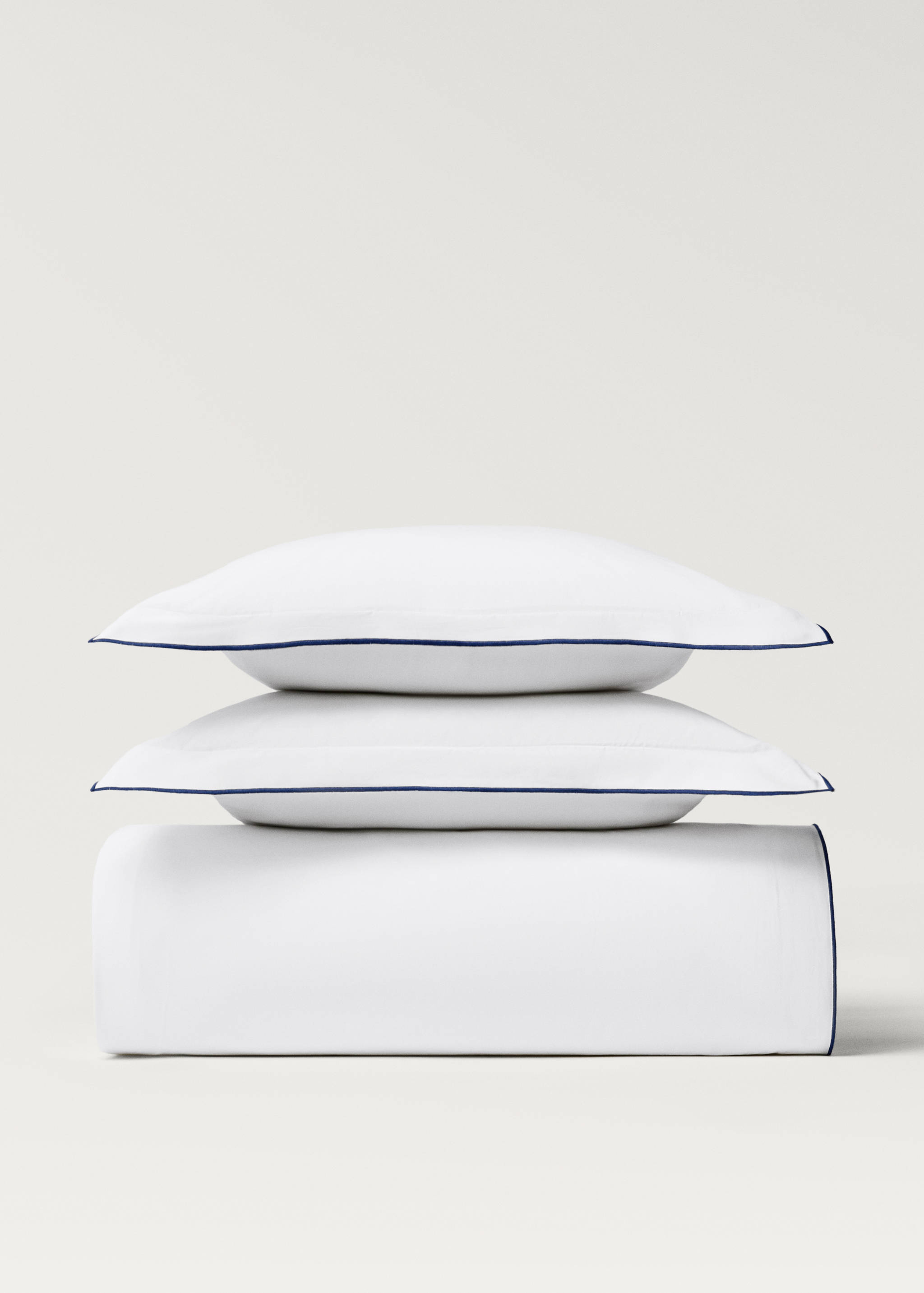 Funda nórdica algodón percal overlock contraste cama 180/200 cm - Artículo sin modelo