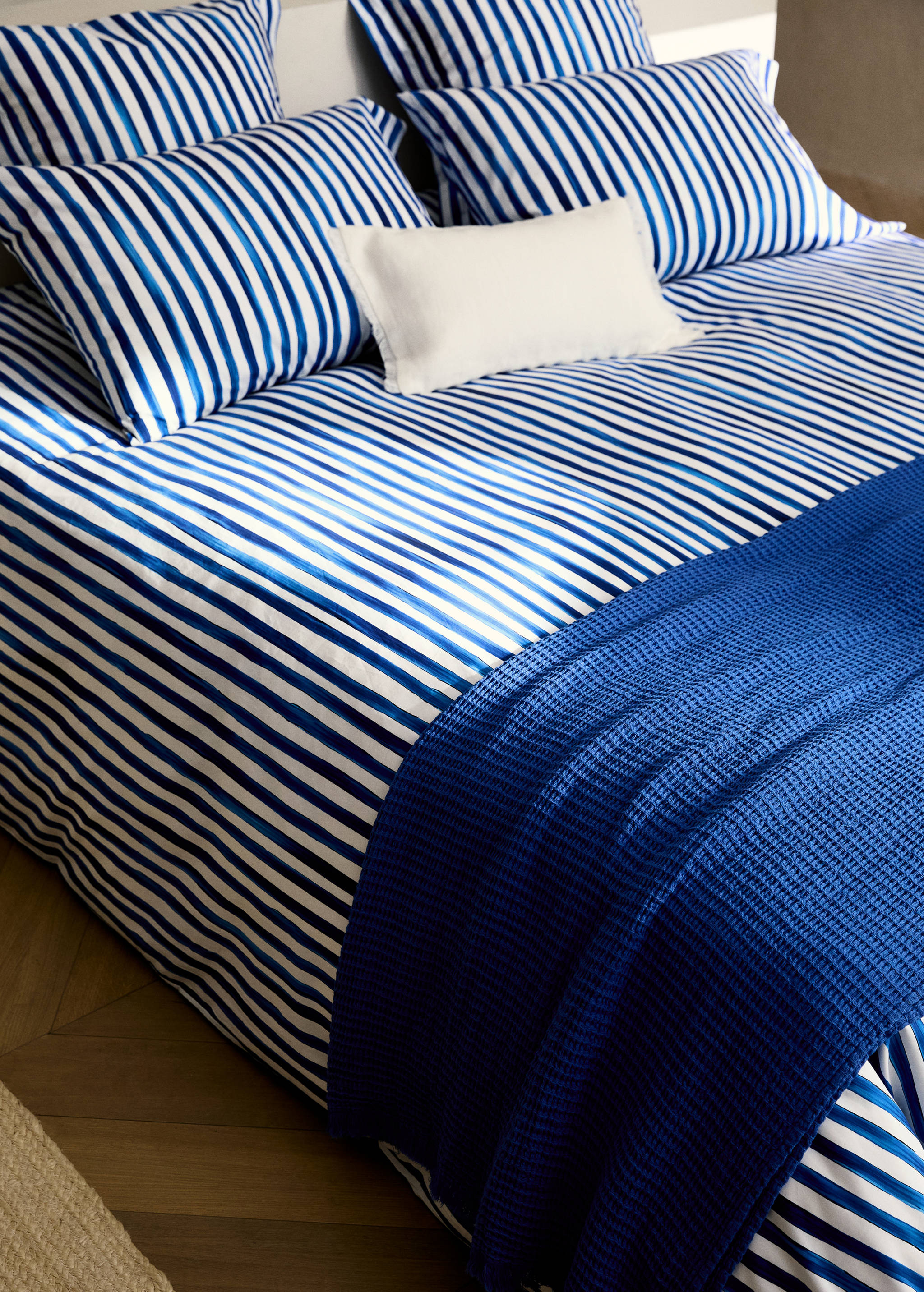 Funda nòrdica cotó percala ratlles aquarel·la llit 150/160 cm - Detall de l'article 7