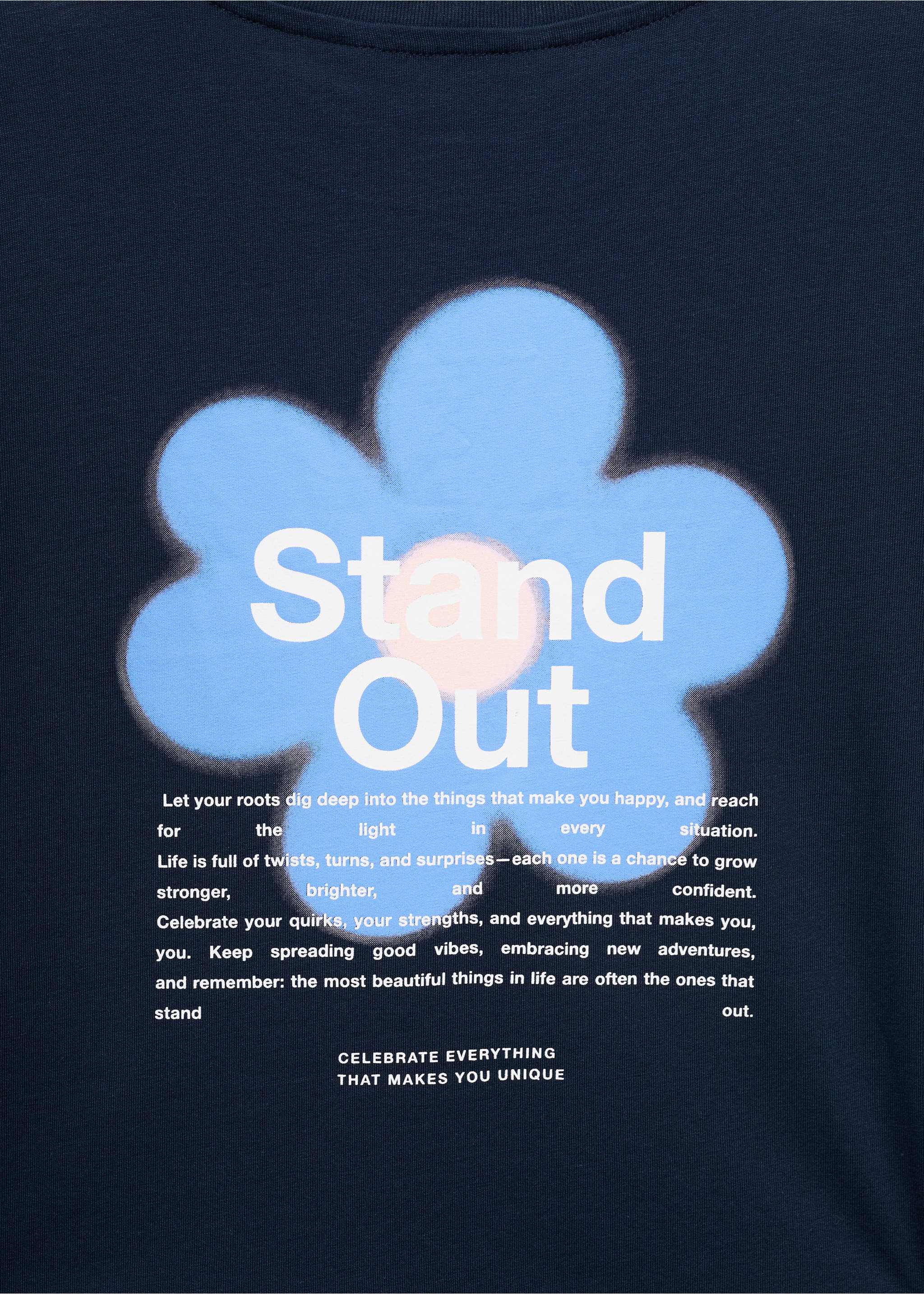 Short-sleeved printed t-shirt - Details of the article 0, Dark Navy. Ref: 87006349-00.