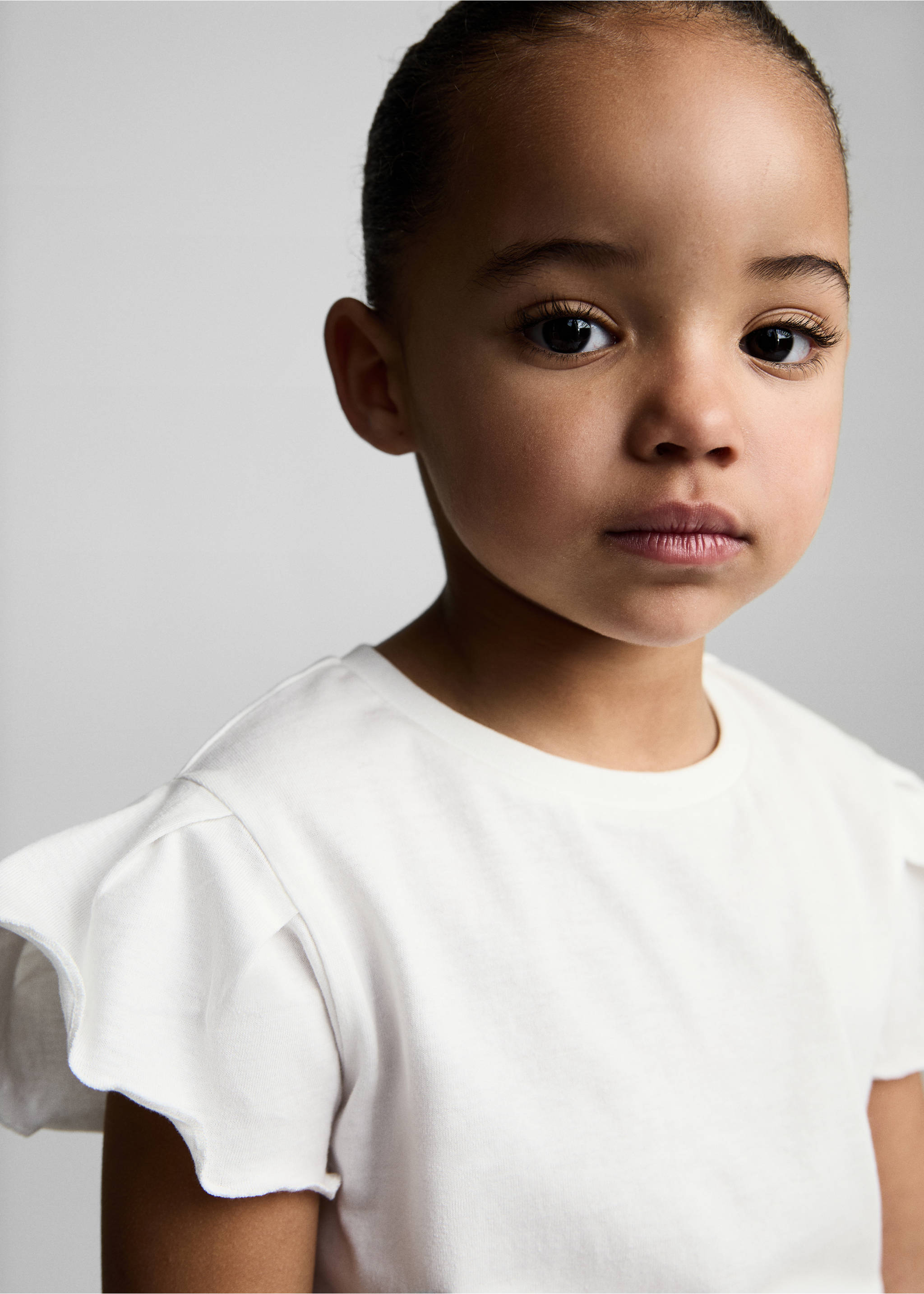Short-sleeved cotton t-shirt - Details of the article 1, Off White. Ref: 87006353-00.
