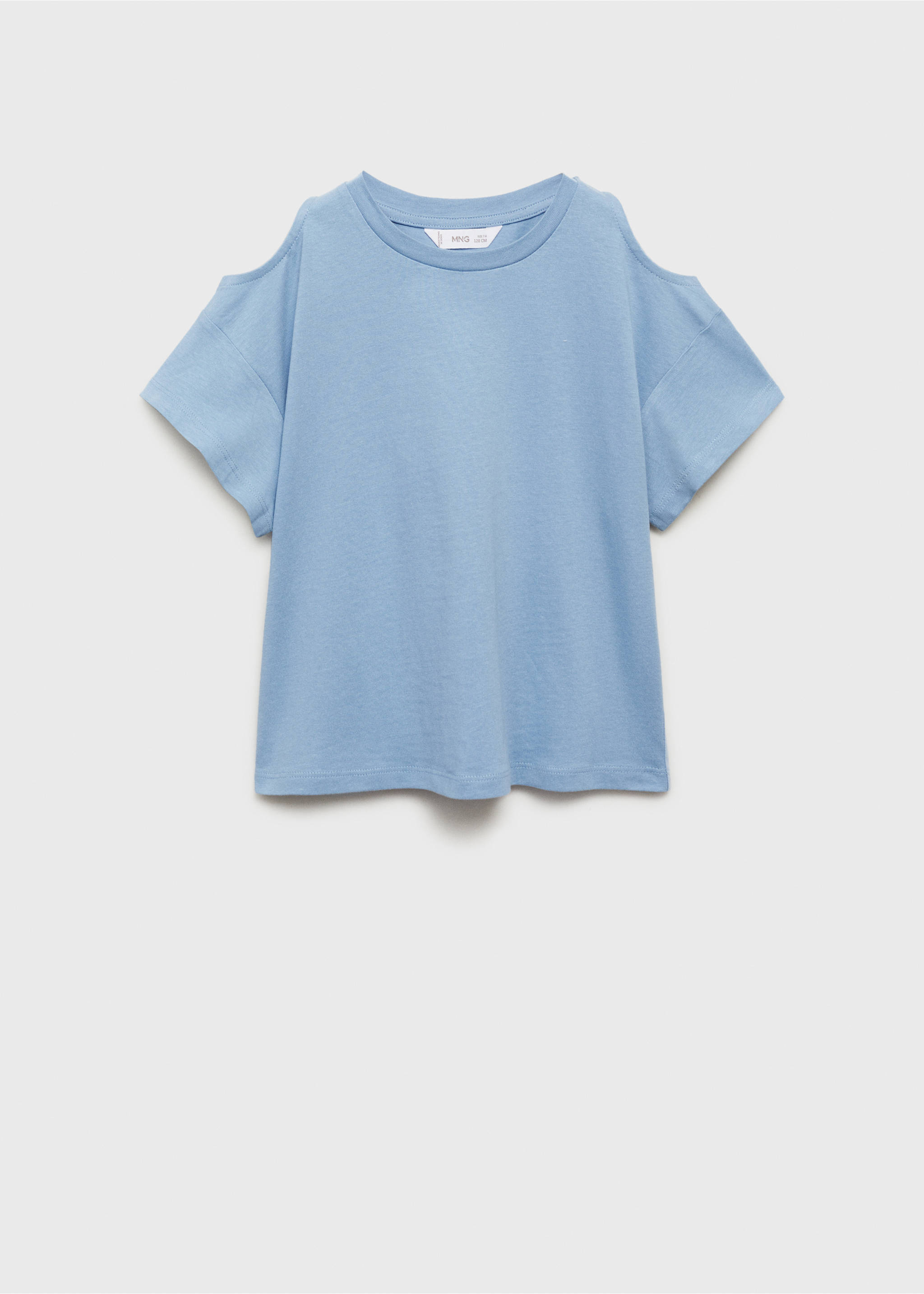 Cut-out t-shirt - Article without model, Sky Blue. Ref: 87006354-00.