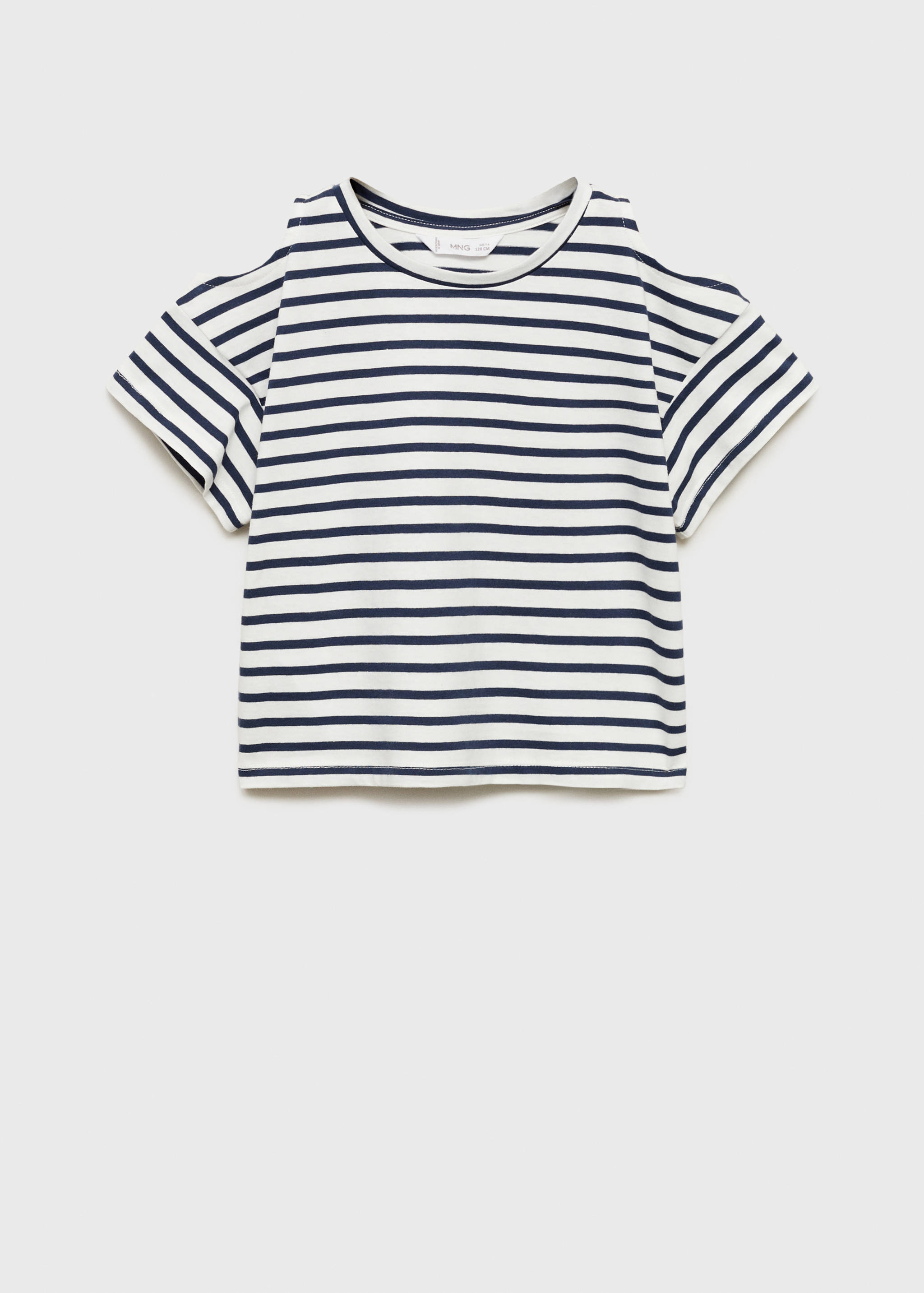 Cut-out t-shirt with striped shoulders - Article without model