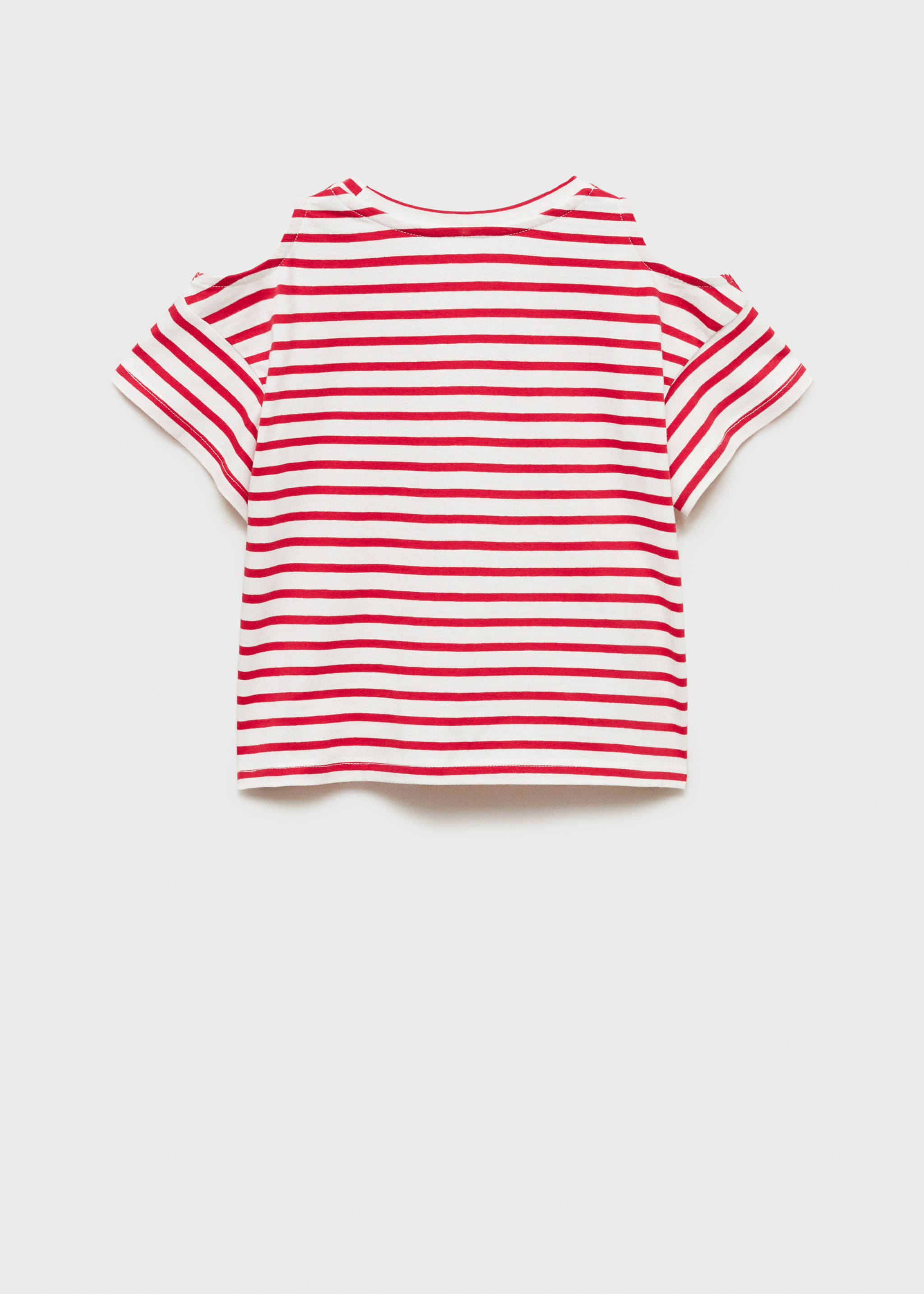 Cut-out t-shirt with striped shoulders - Reverse of the article