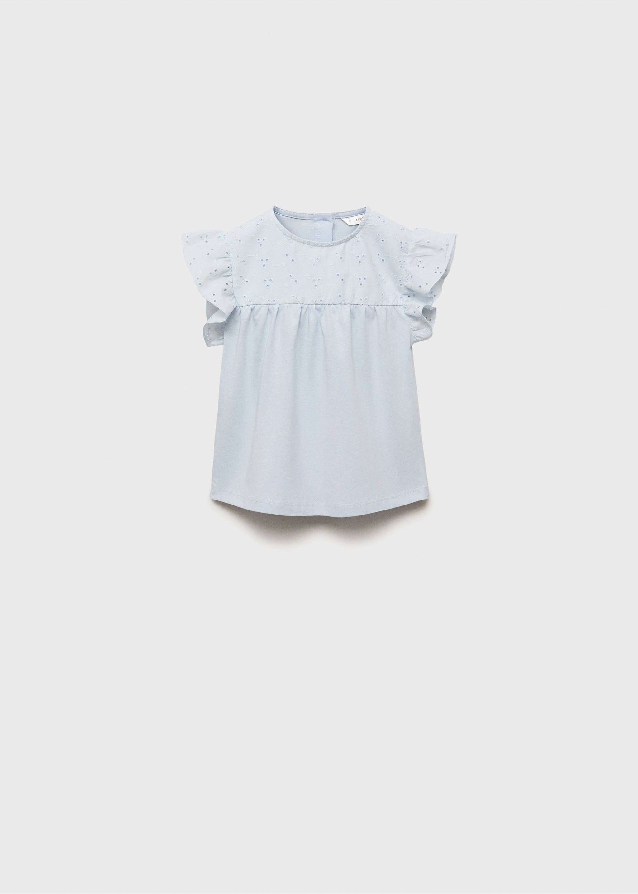 T-shirt détails ajourés - Article sans modèle, Bleu ciel. Ref: 87006358-00.