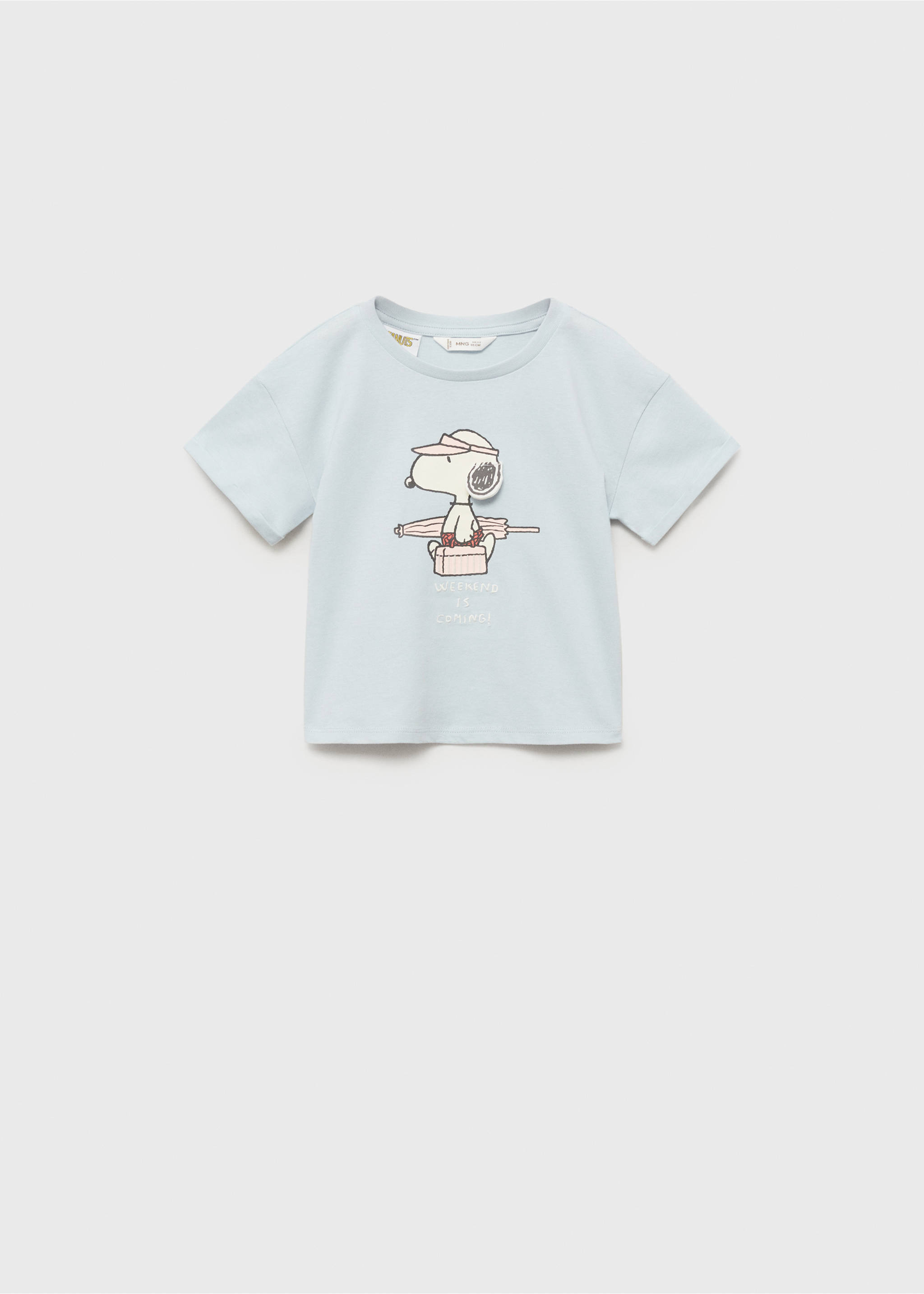 Snoopy printed t-shirt - Article without model, Sky Blue. Ref: 87006363-00.