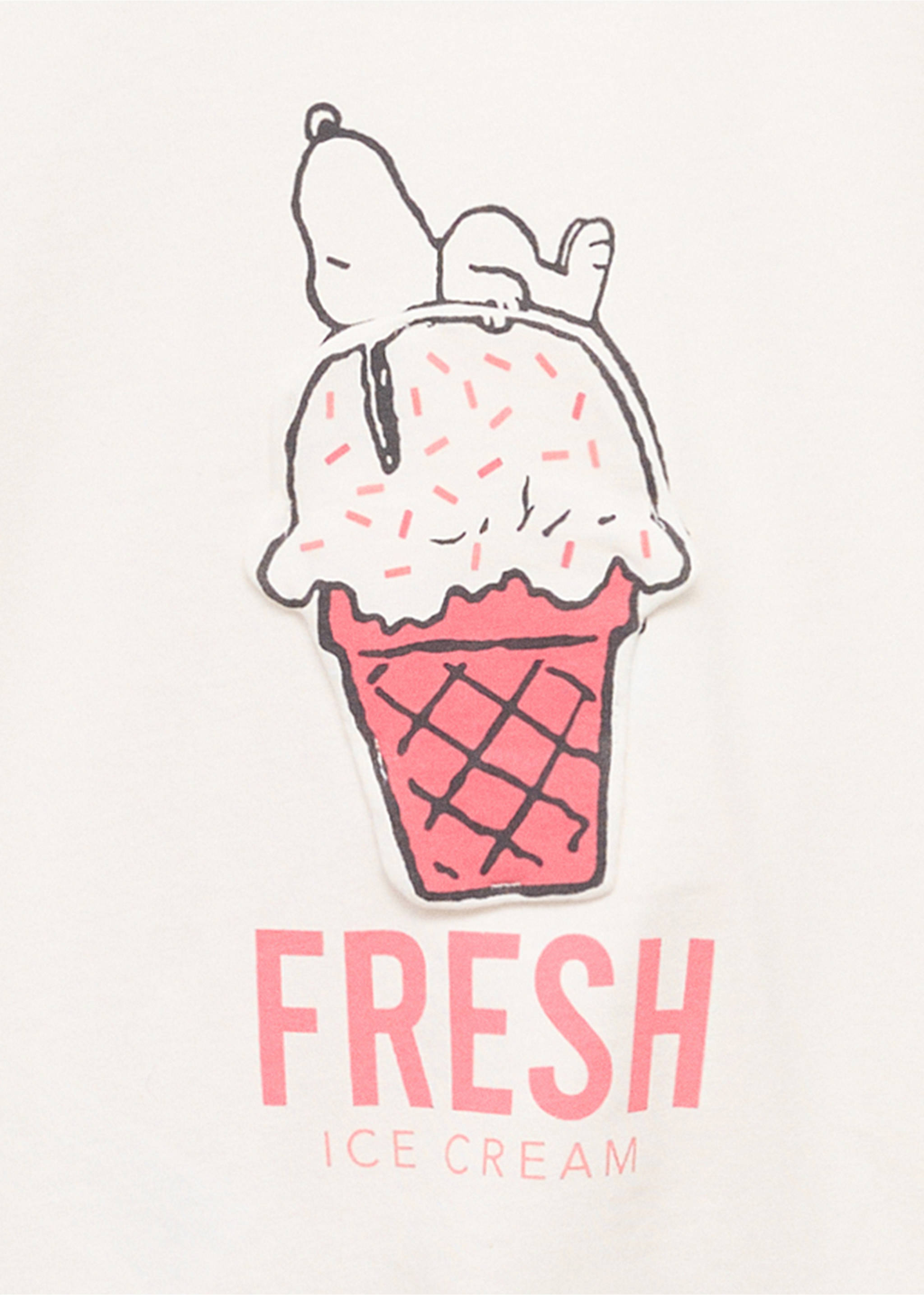Snoopy printed t-shirt - Details of the article 2, Off White. Ref: 87006364-00.