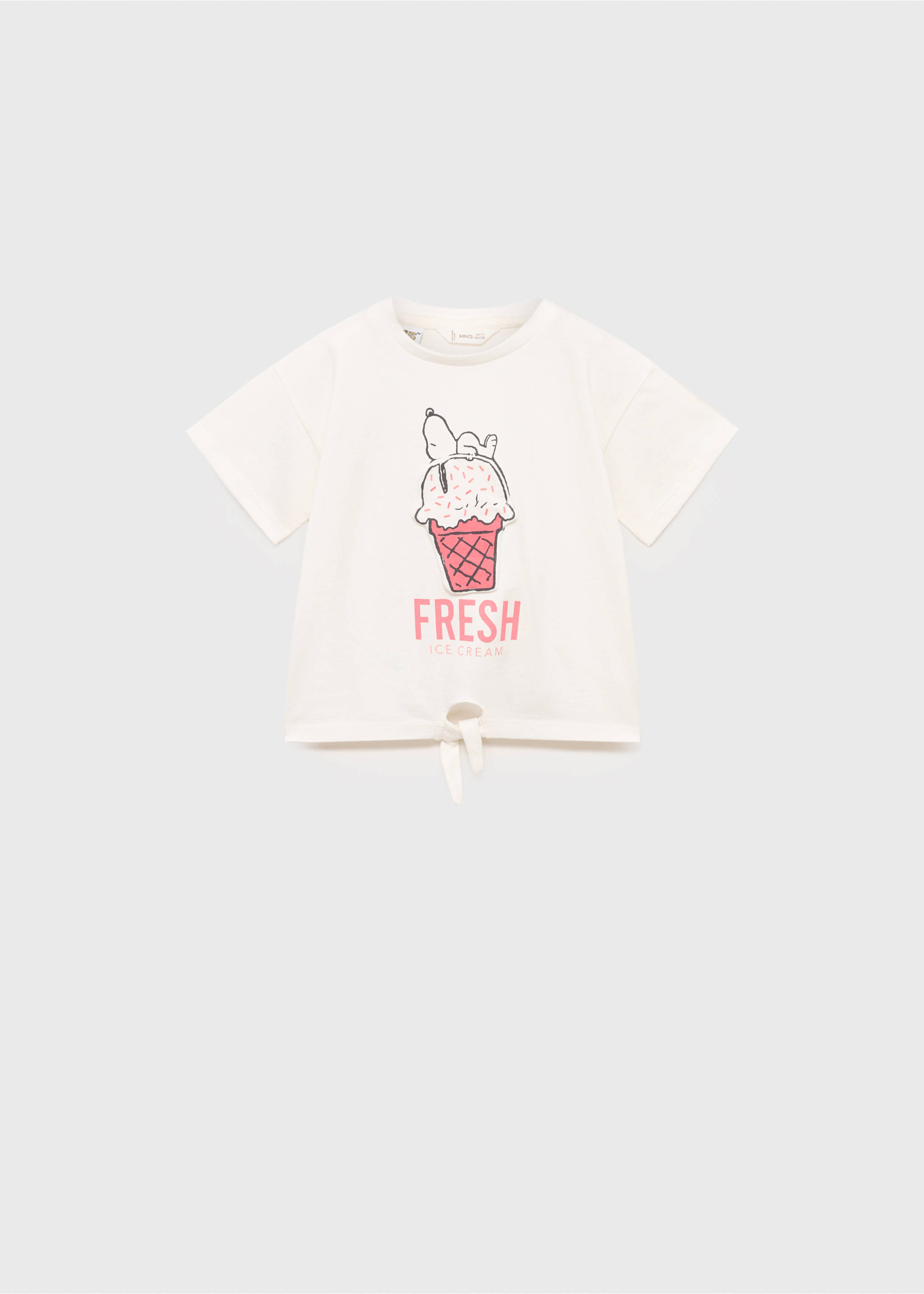 Snoopy printed t-shirt - Article without model, Off White. Ref: 87006364-00.