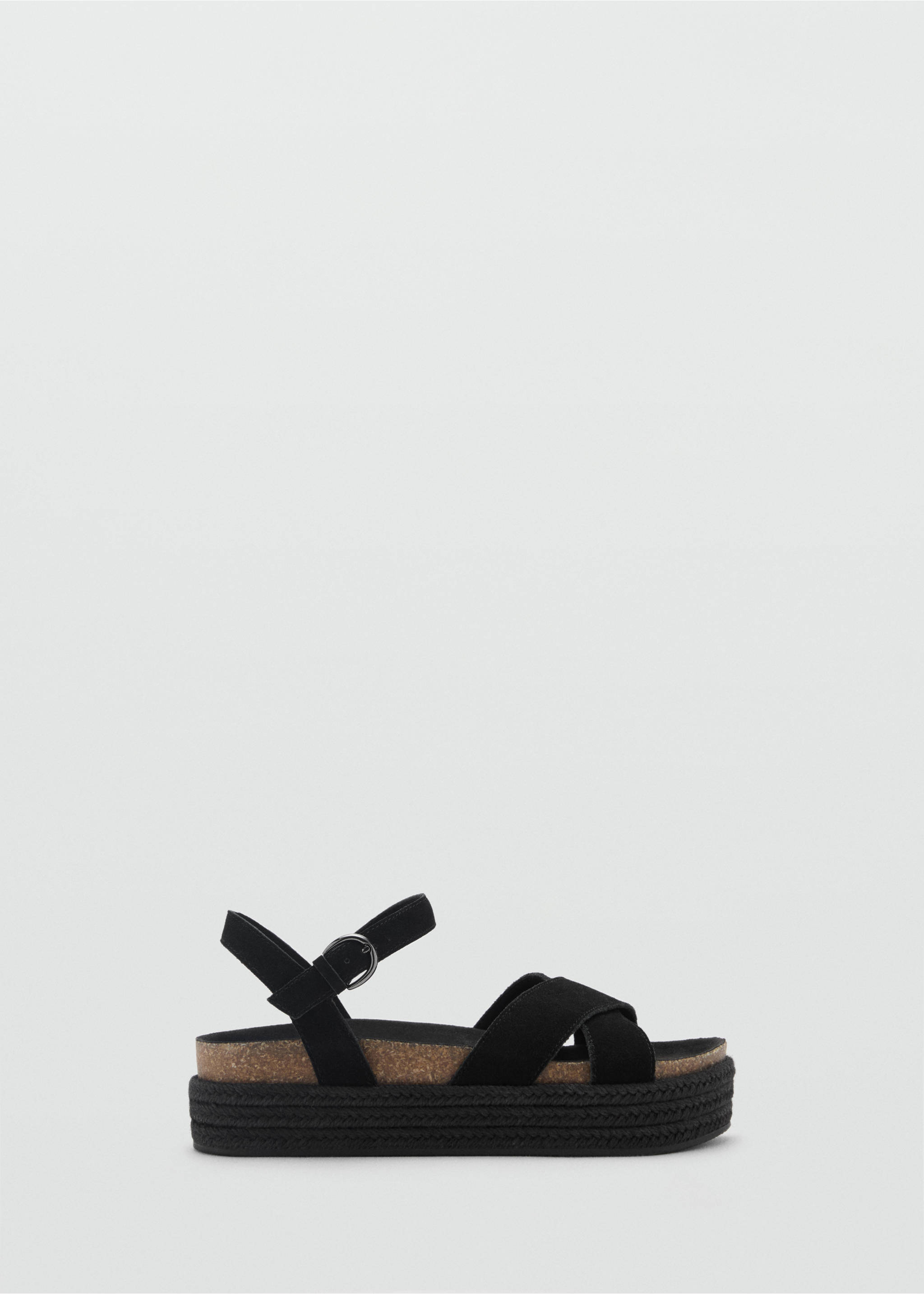 Platform leather sandals - Article without model, Black. Ref: 87006373-00.