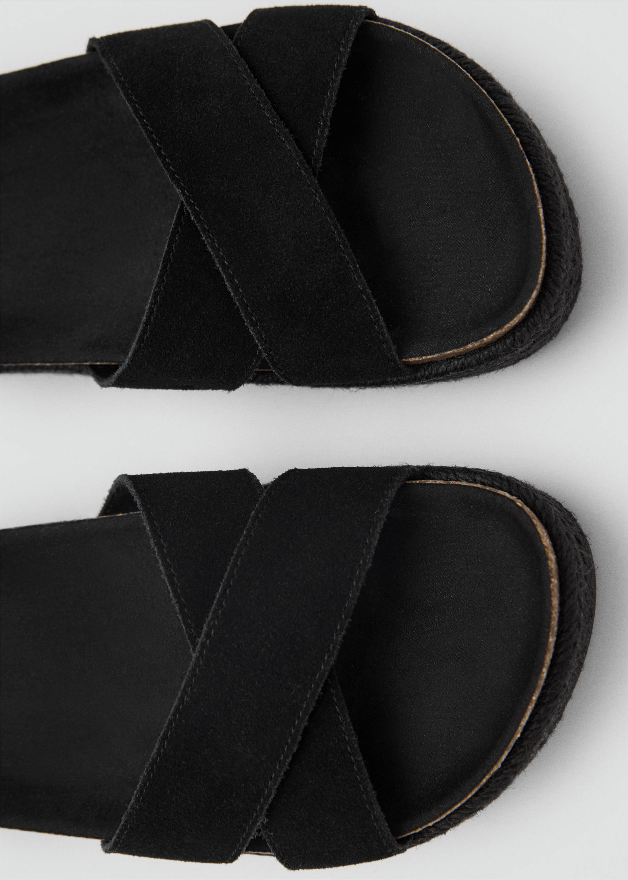 Platform leather sandals - Details of the article 2, Black. Ref: 87006373-00.