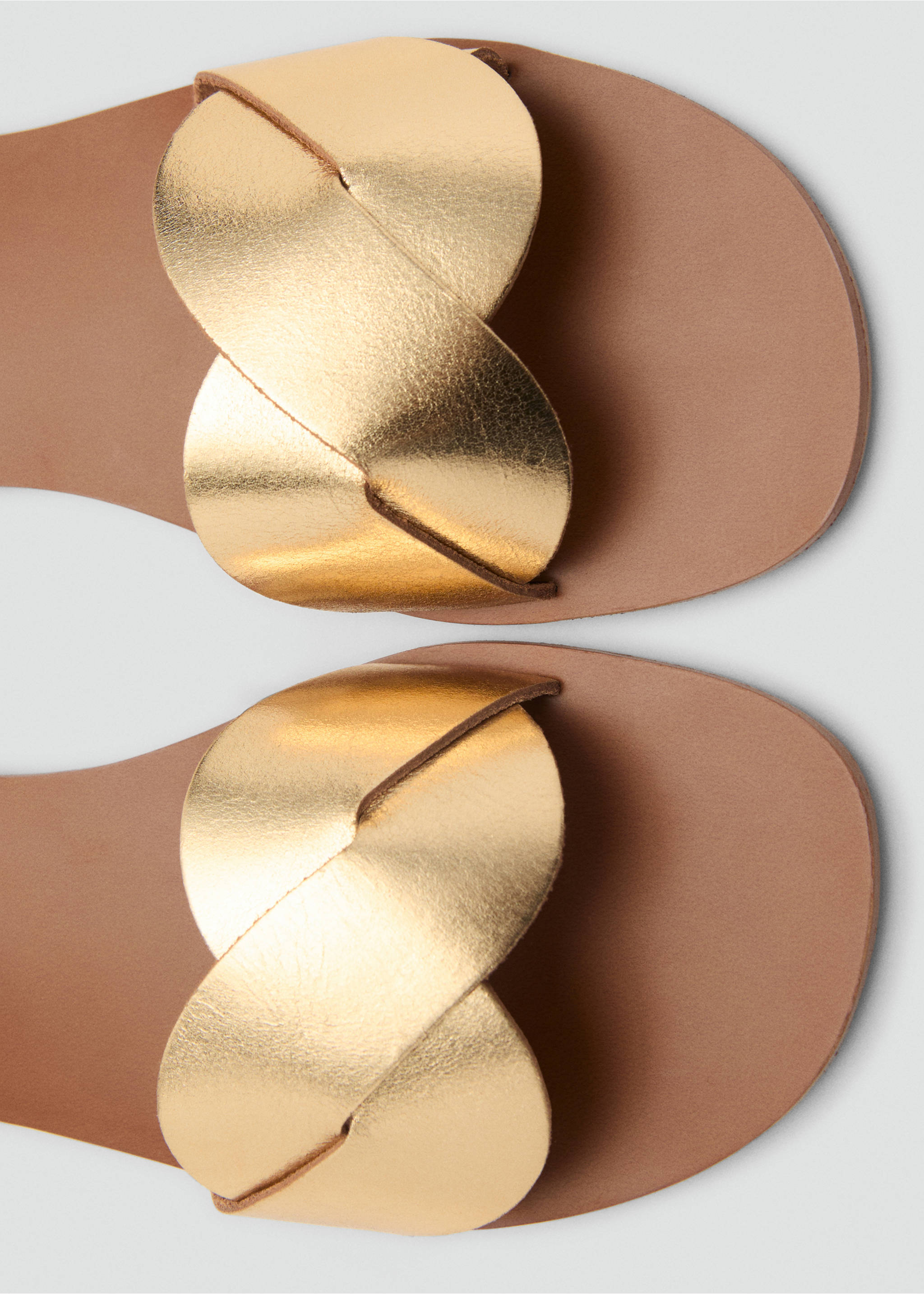 Leder-Riemensandale - Detail des Artikels 2, Gold. Ref: 87006376-00.