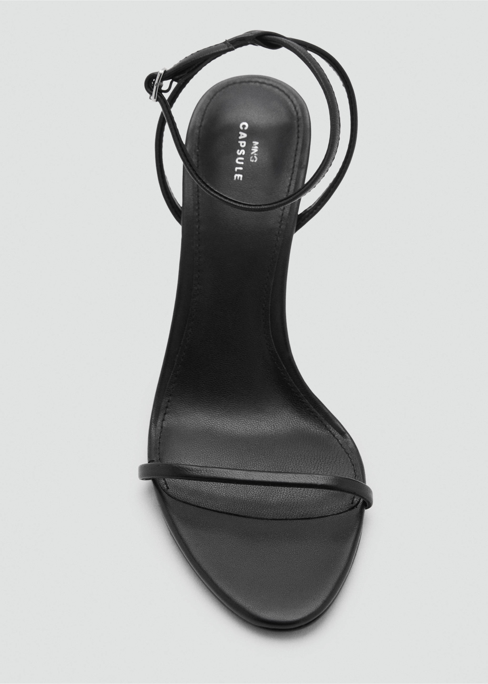 Heel leather sandals - Details of the article 1, Black. Ref: 87006379-00.