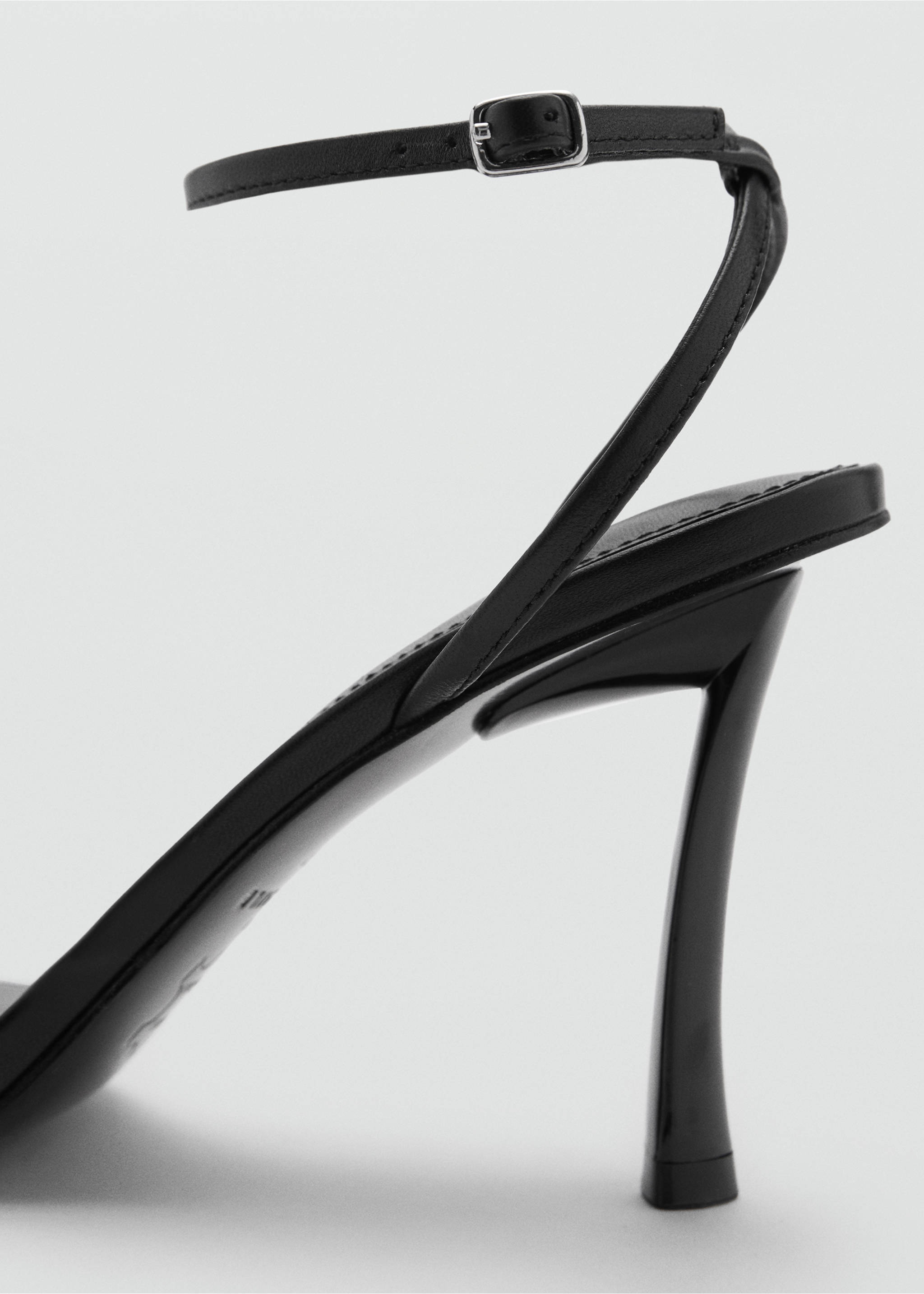 Heel leather sandals - Details of the article 2, Black. Ref: 87006379-00.