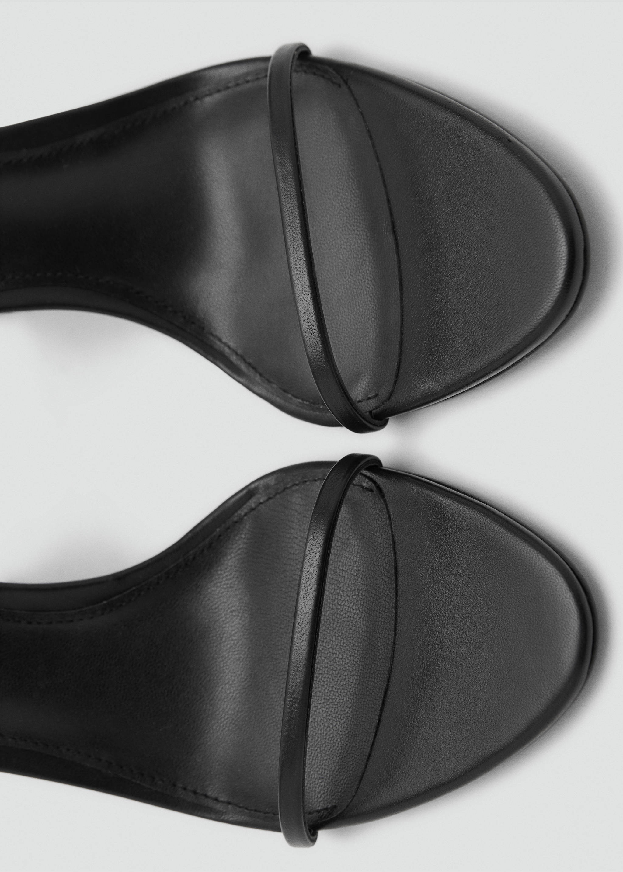 Heel leather sandals - Details of the article 3, Black. Ref: 87006379-00.