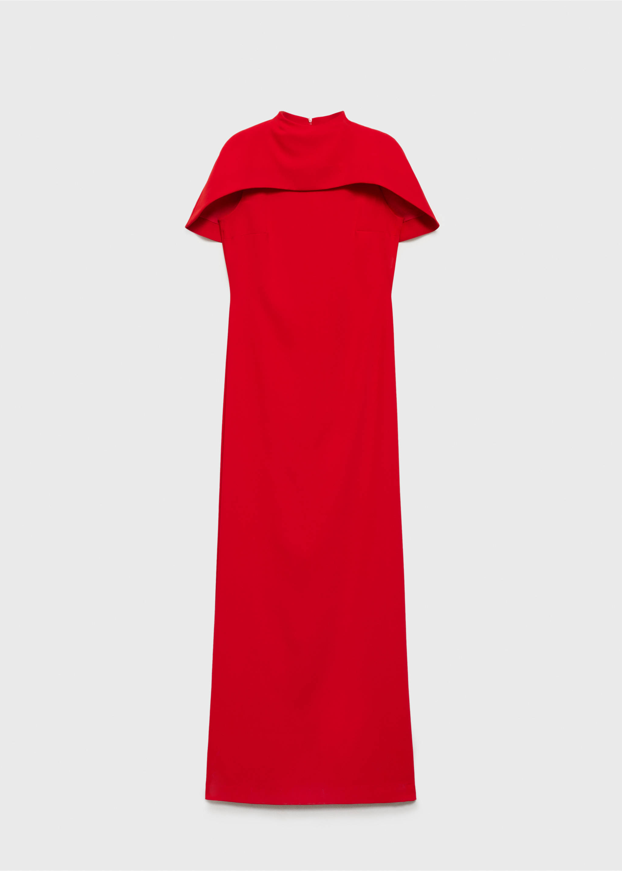 Gerade geschnittenes Kleid mit Umhangkragen - Artikel ohne Model, Rot. Ref: 87006381-00.