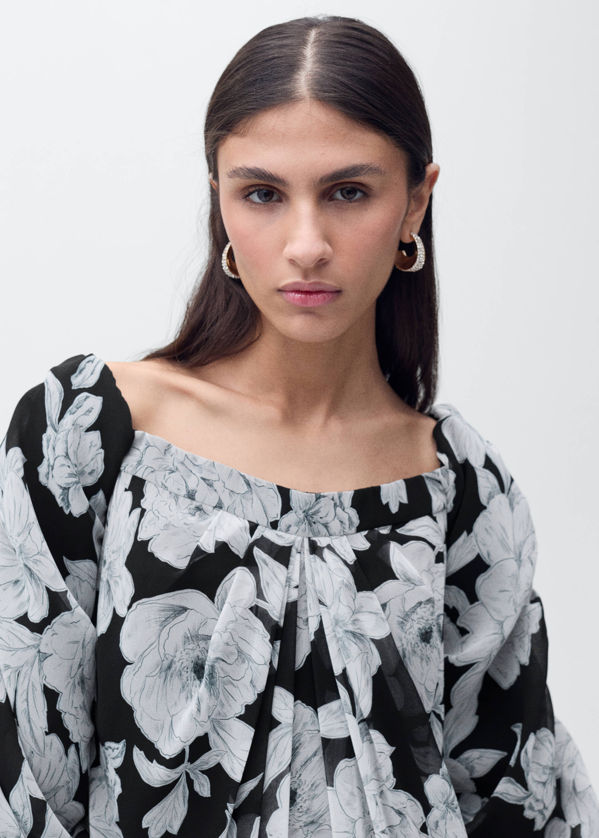 Strapless floral dress - Details of the article 1