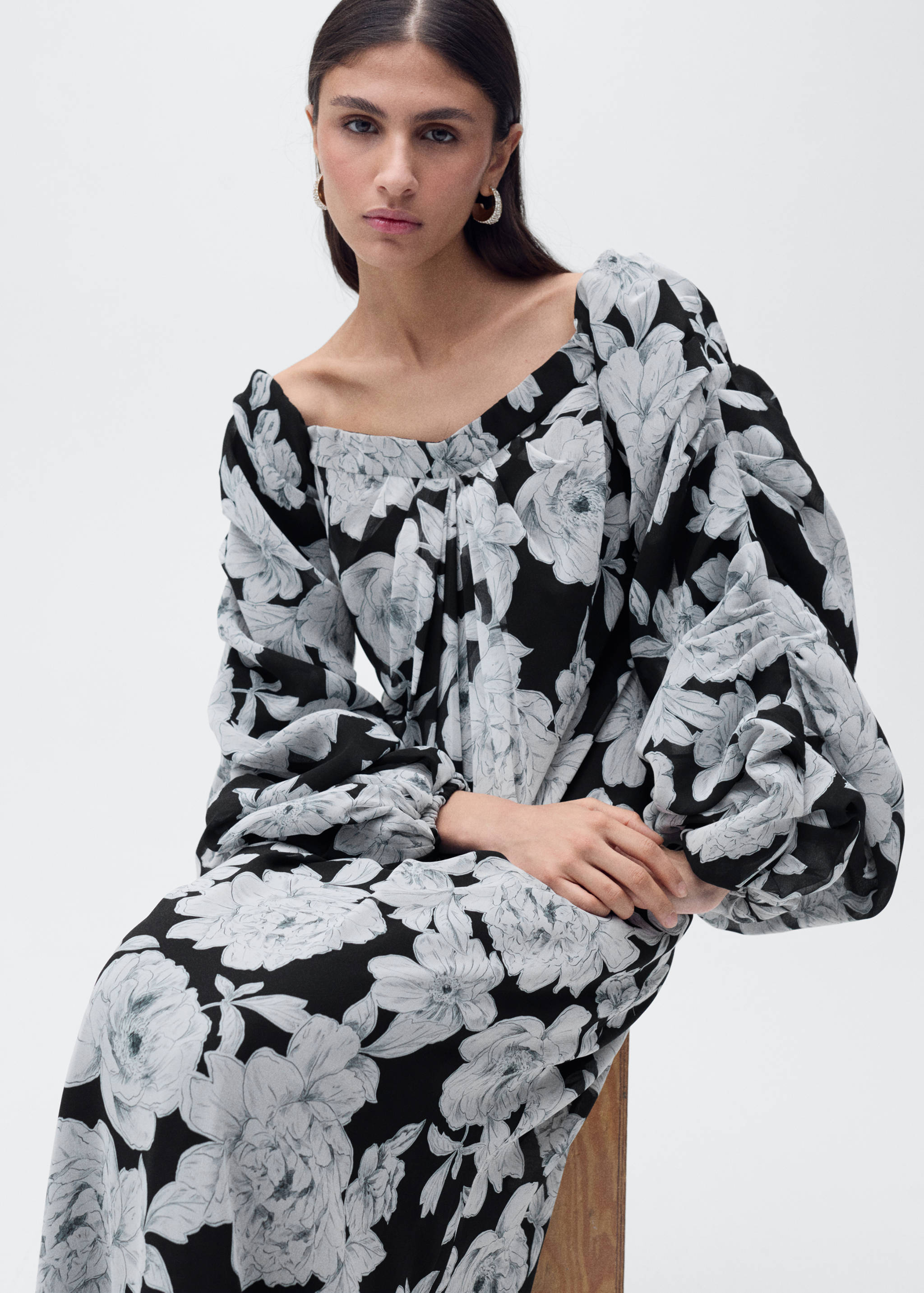 Strapless floral dress - Details of the article 6