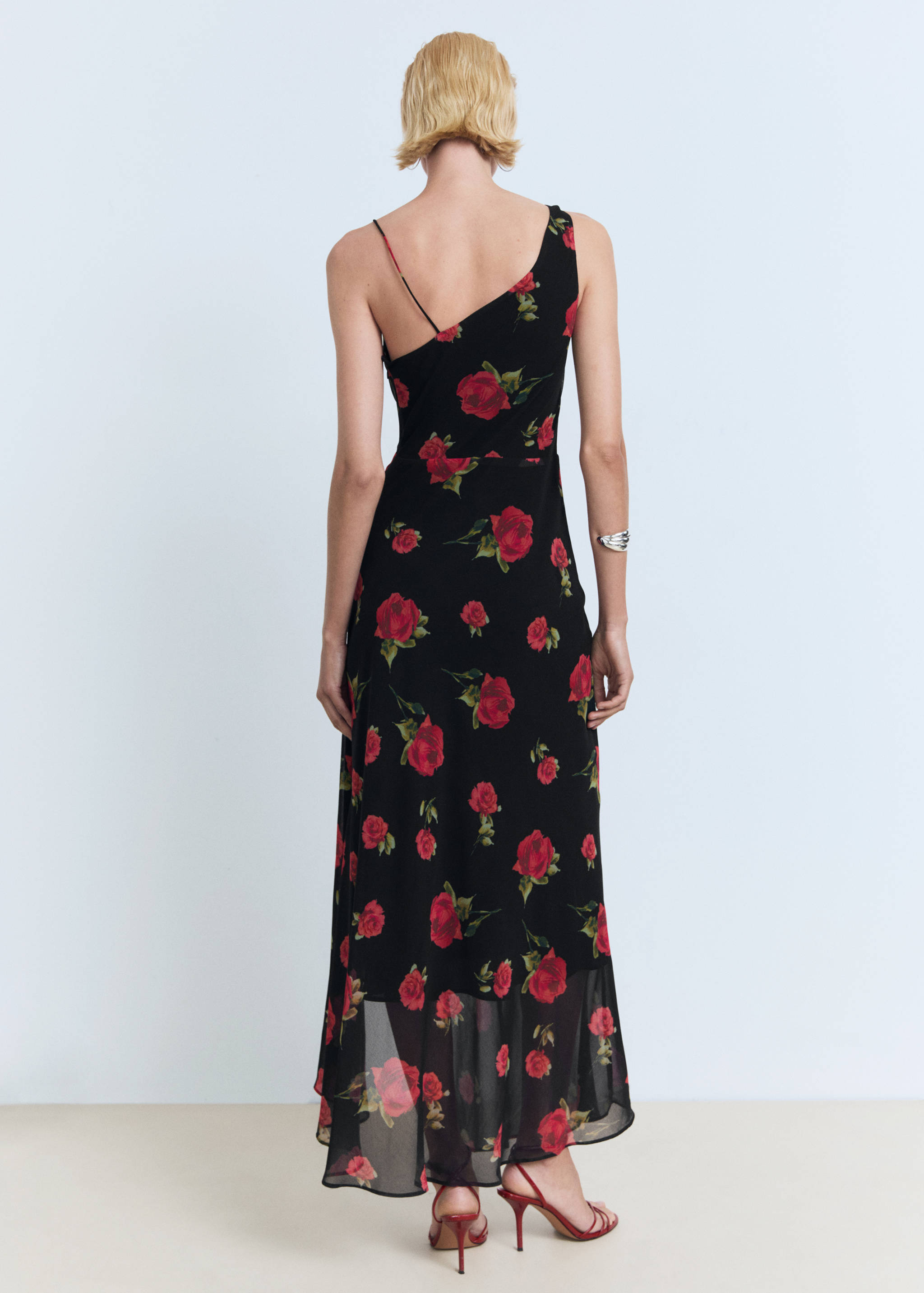 Long floral-print dress - Reverse of the article