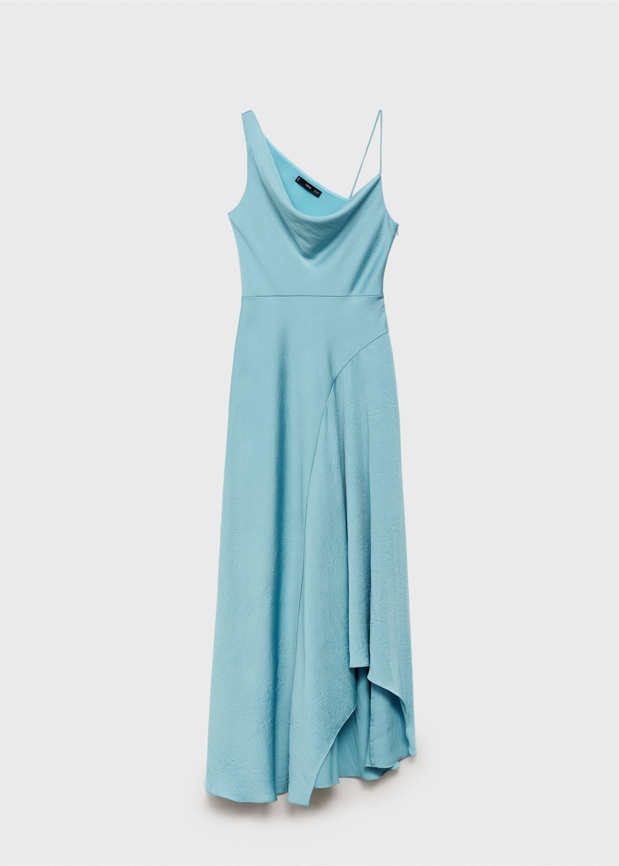 Asymmetrische jurk met kreukeffect - Artikel zonder model, Hemelsblauw. Ref: 87006384-00.