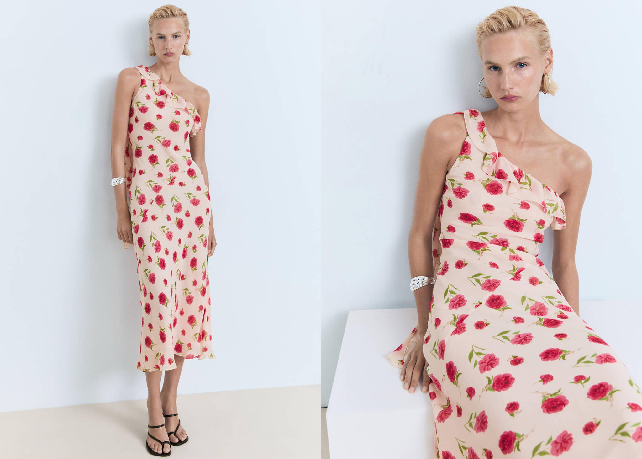 Floral ruffled dress - Panoramic plane