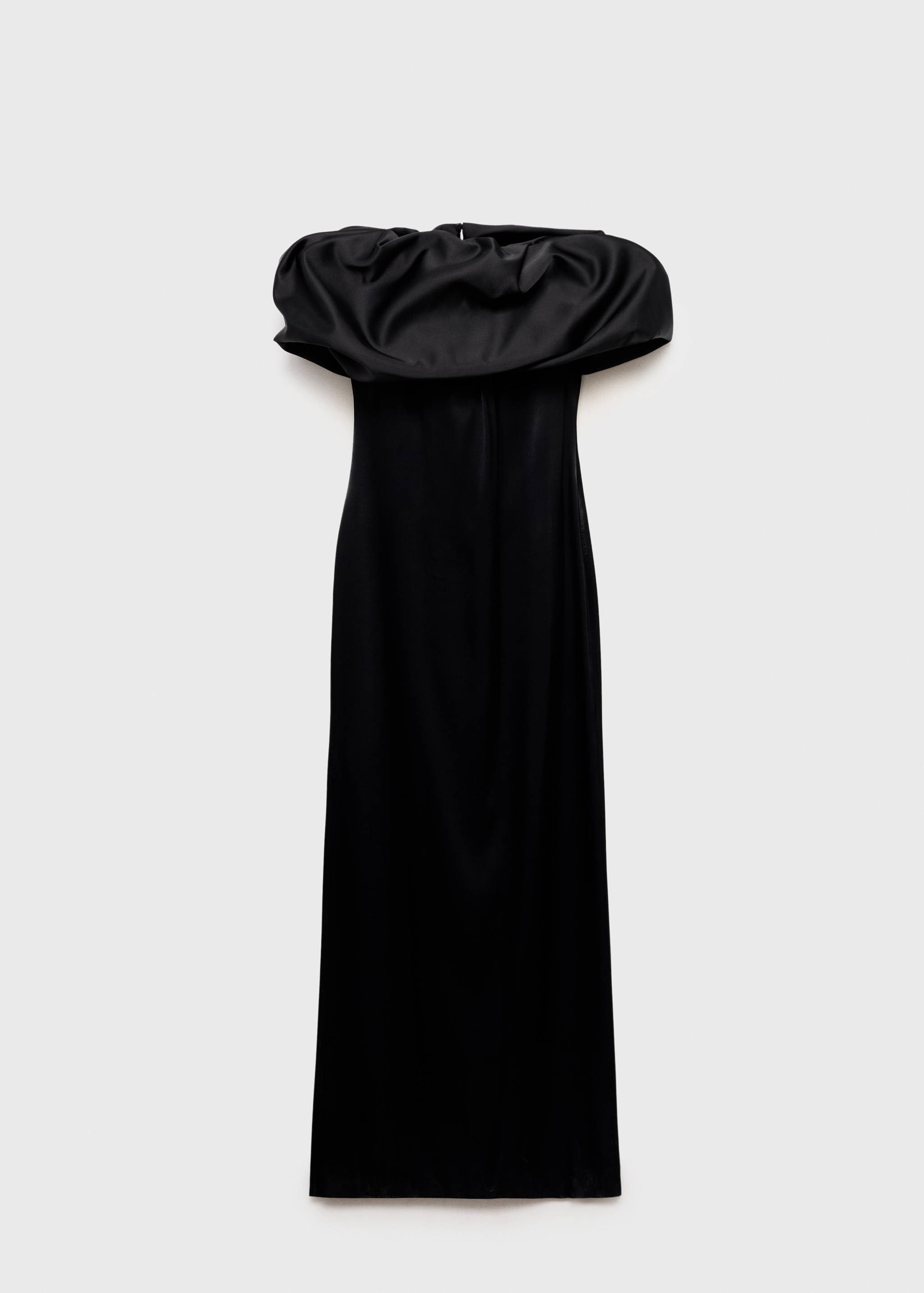 Vestido satinado hombros descubiertos volumen - Artículo sin modelo
