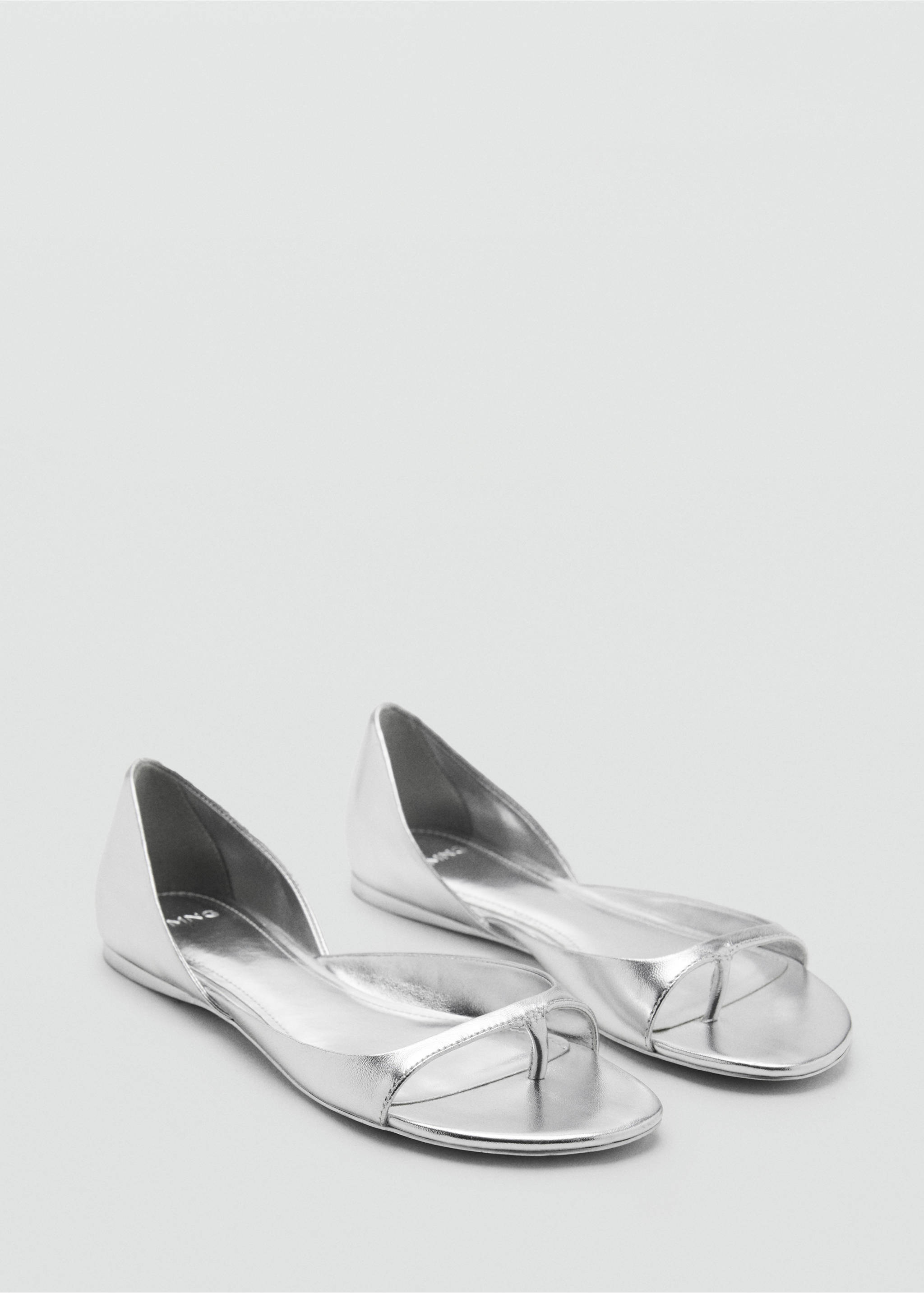 Metallic leather sandals - Medium plane, Silver. Ref: 87006713-00.