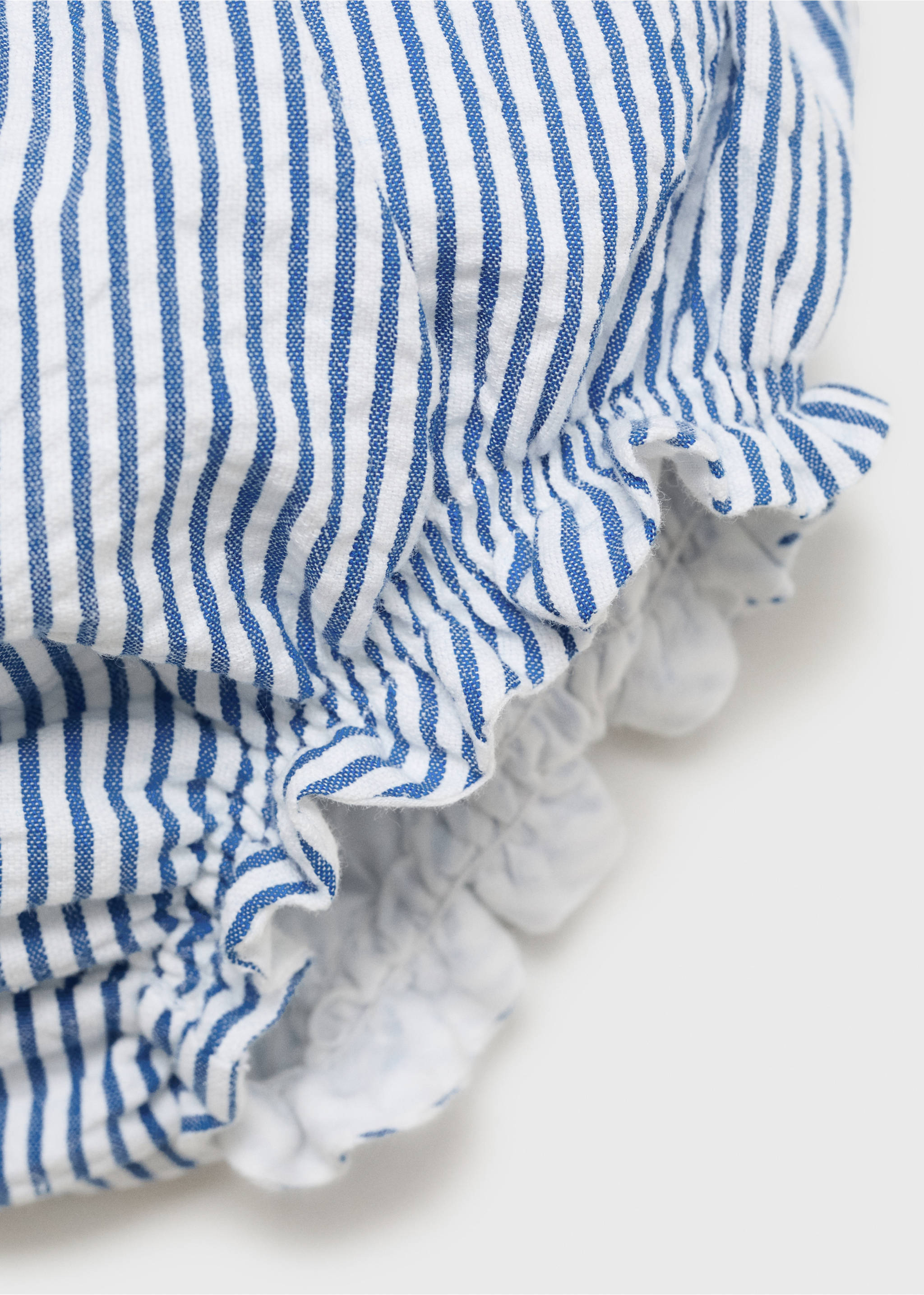 Striped cotton shorts - Details of the article 0, Blue. Ref: 87006718-00.