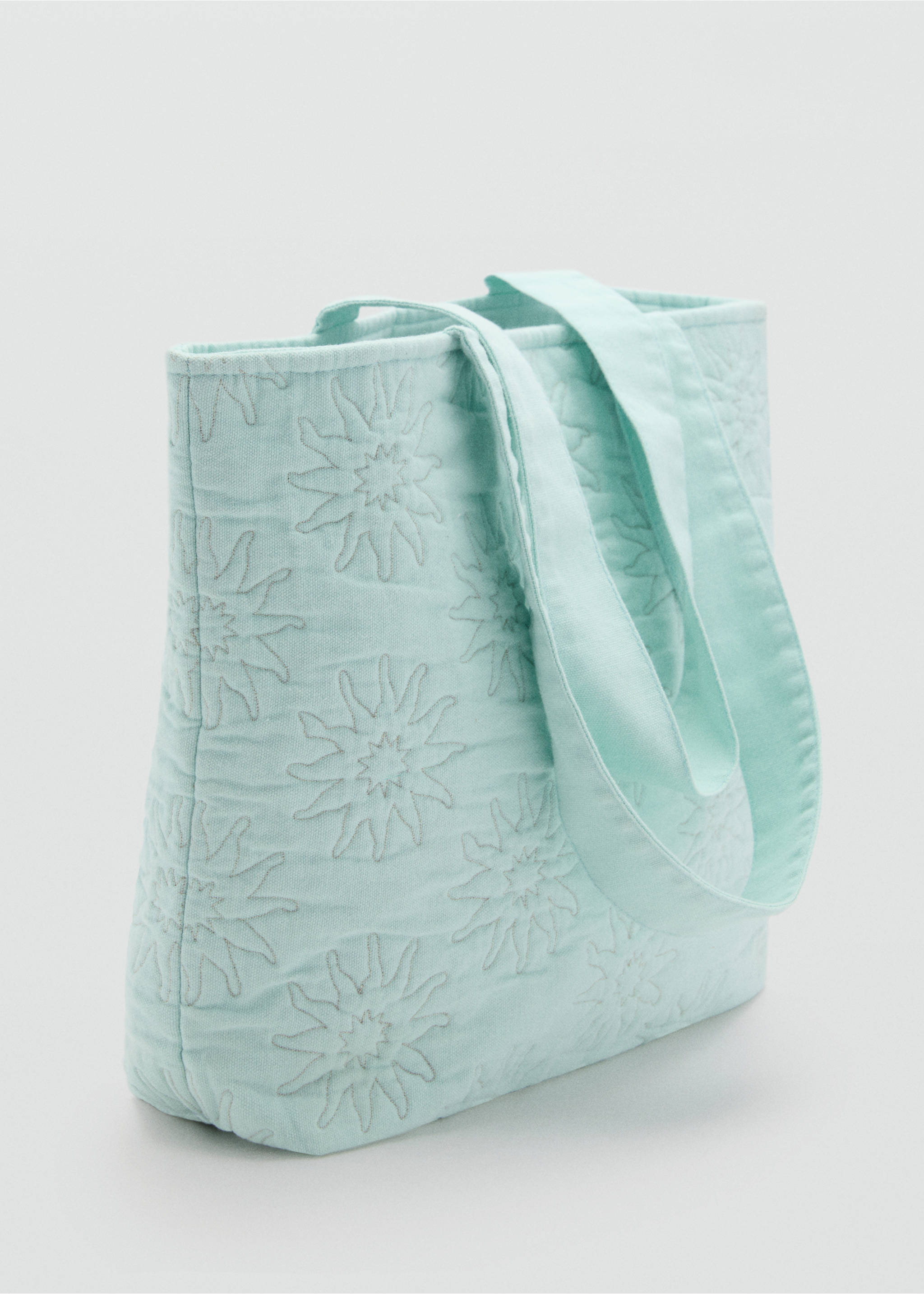 Tote bag brodé - Plan moyen, Vert d´eau. Ref: 87006719-00.