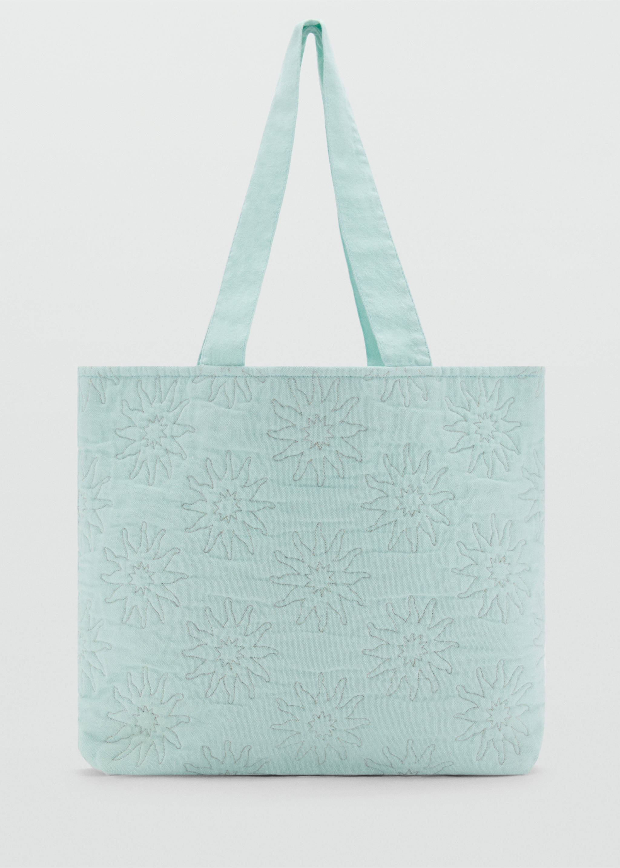Embroidered tote bag - Article without model, Aqua Green. Ref: 87006719-00.