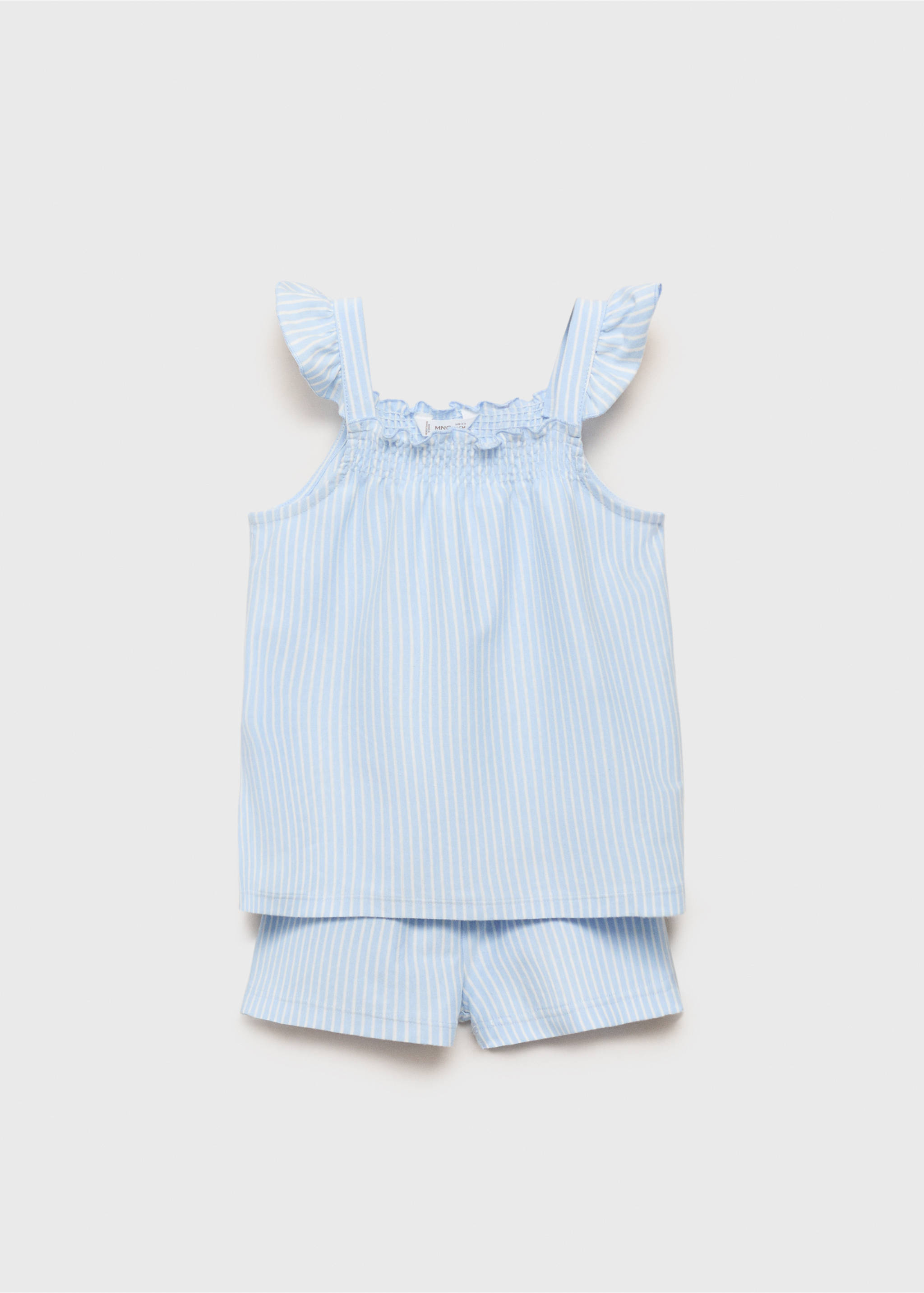 Striped cotton pyjama pack - Article without model, Sky Blue. Ref: 87006723-00.