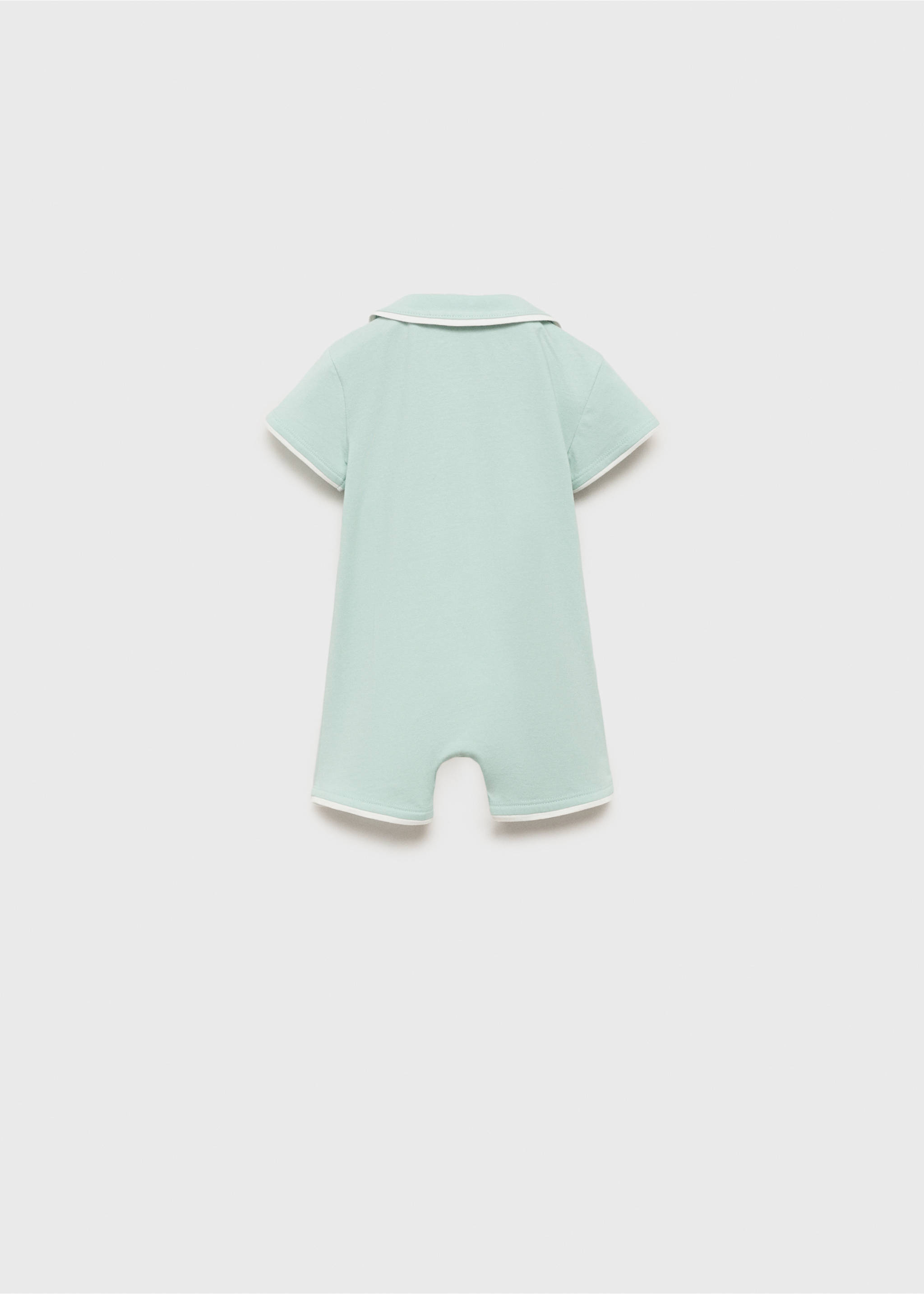 Babydoll-neck bodysuit pyjamas - Reverse of the article, Green. Ref: 87006726-00.