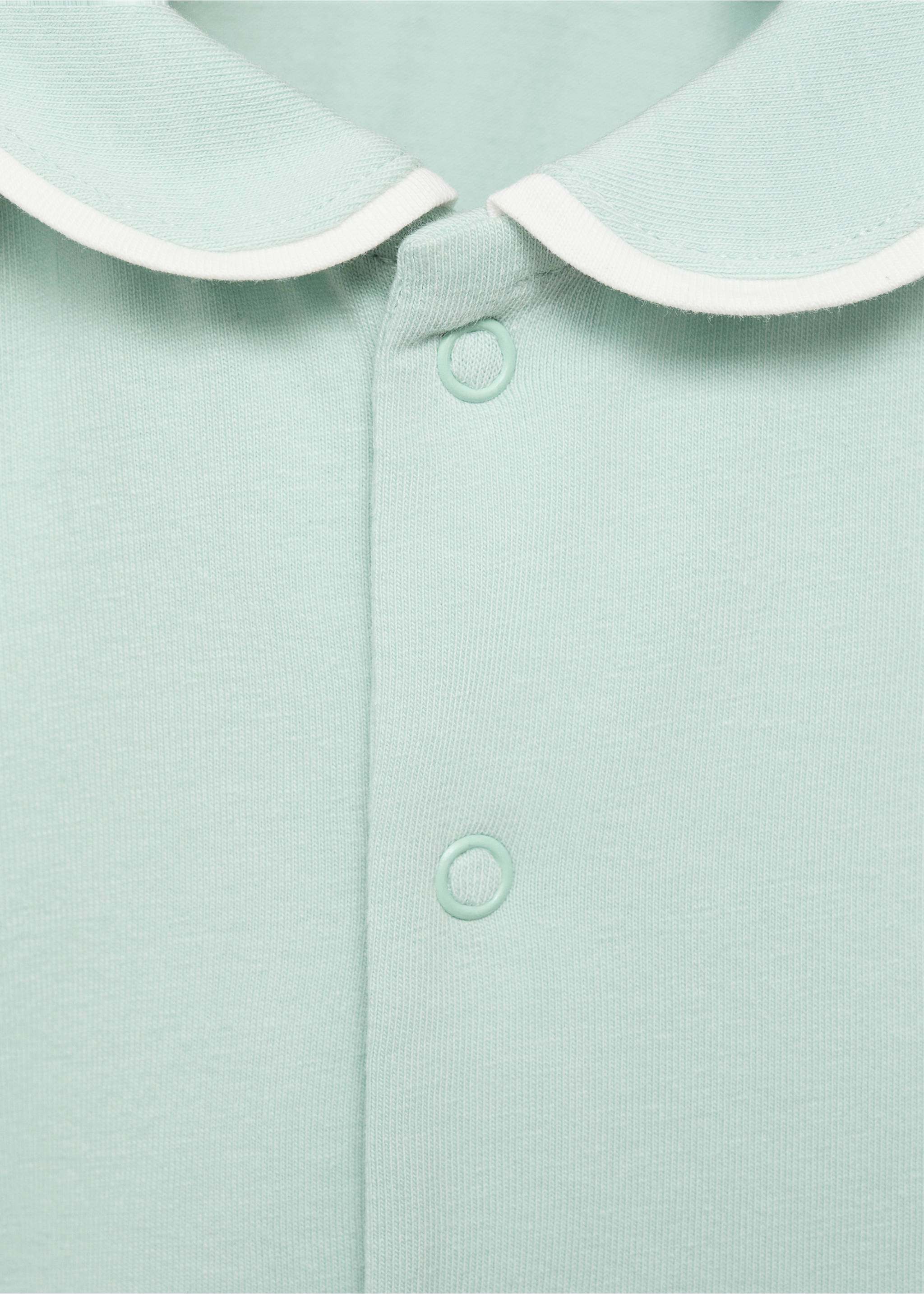 Babydoll-neck bodysuit pyjamas - Details of the article 8, Green. Ref: 87006726-00.