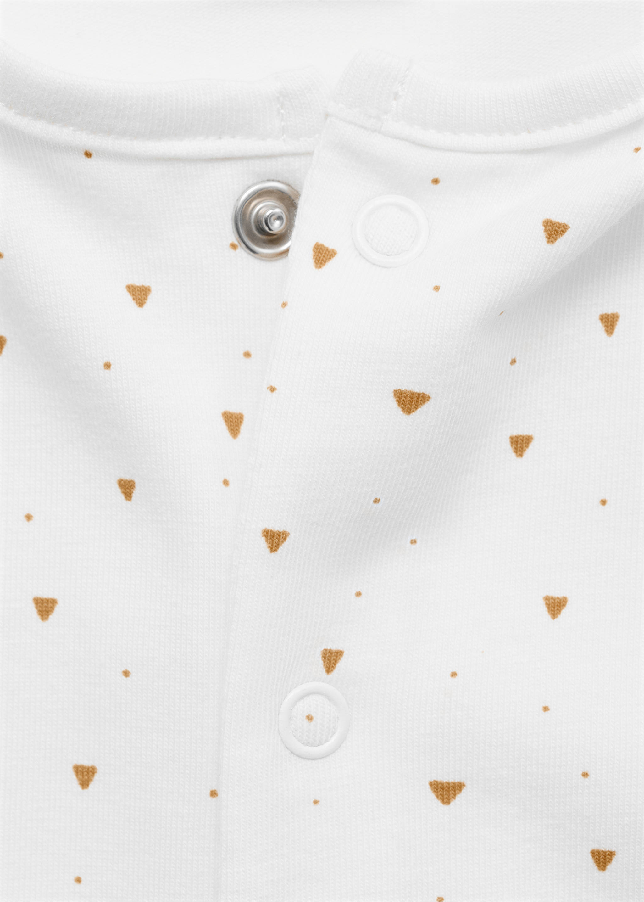 Short cotton pyjamas - Details of the article 8, Mustard. Ref: 87006727-00.