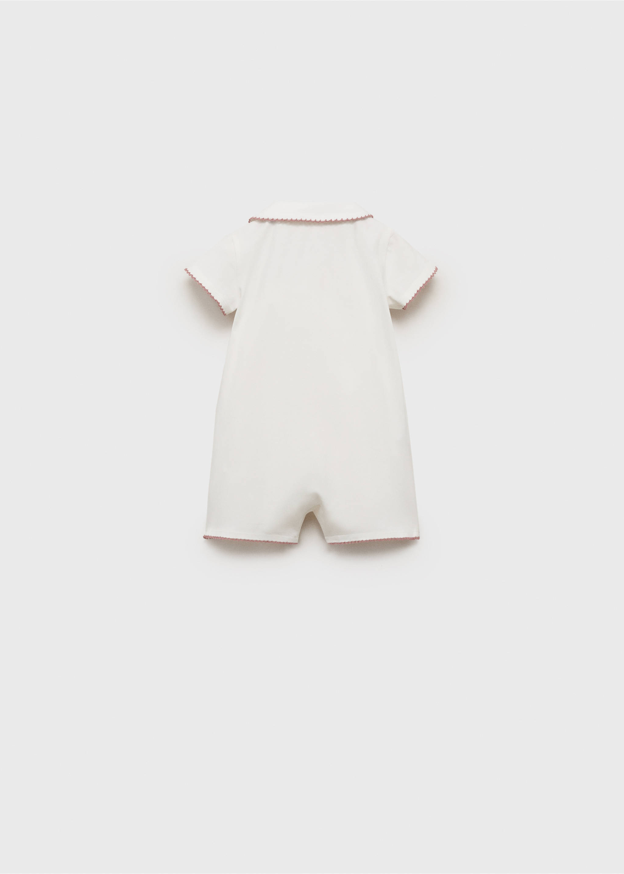 Babydoll-neck bodysuit pyjamas - Reverse of the article, Pink. Ref: 87006729-00.